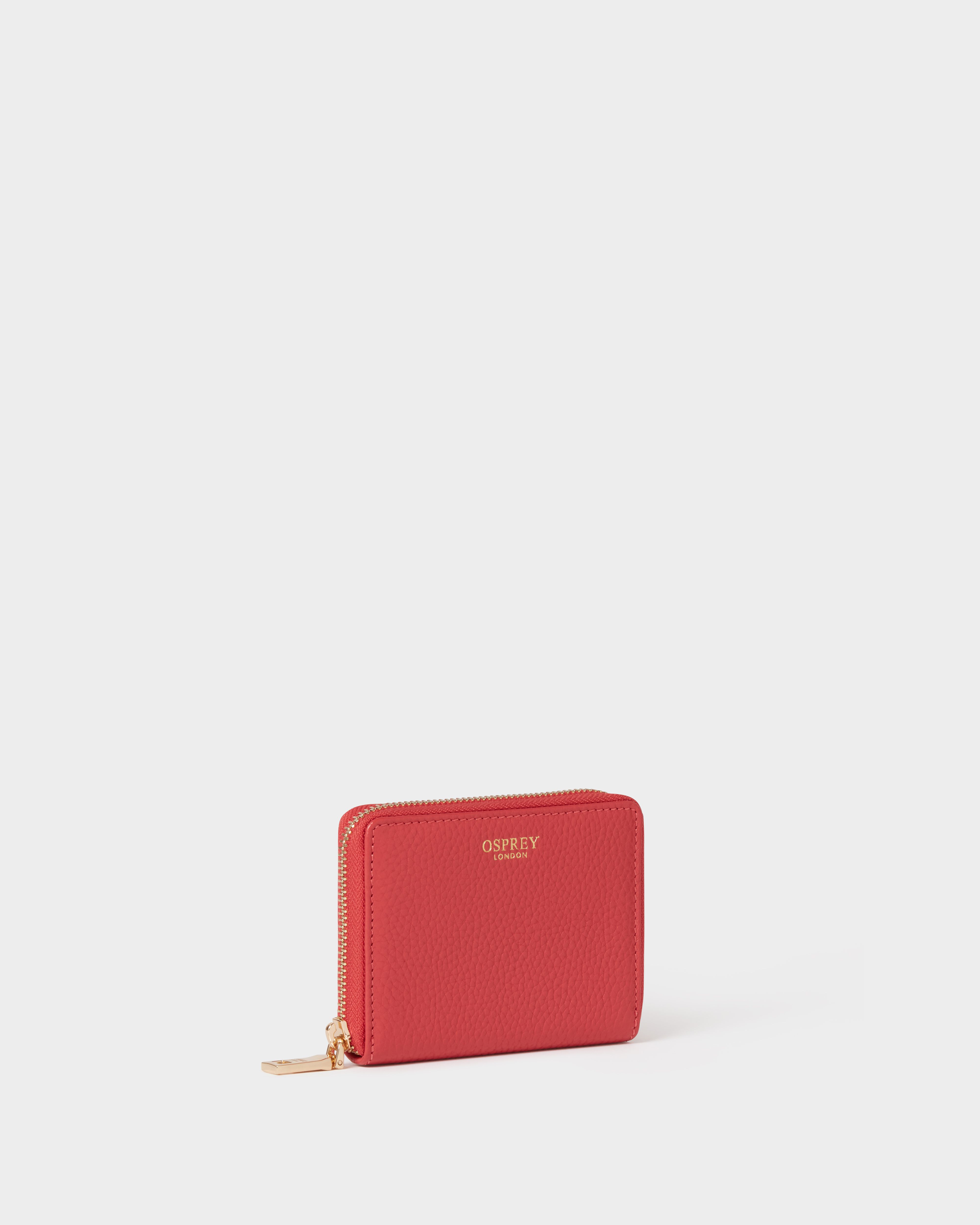 The Core Small Leather Zip Around Purse in Rosewood