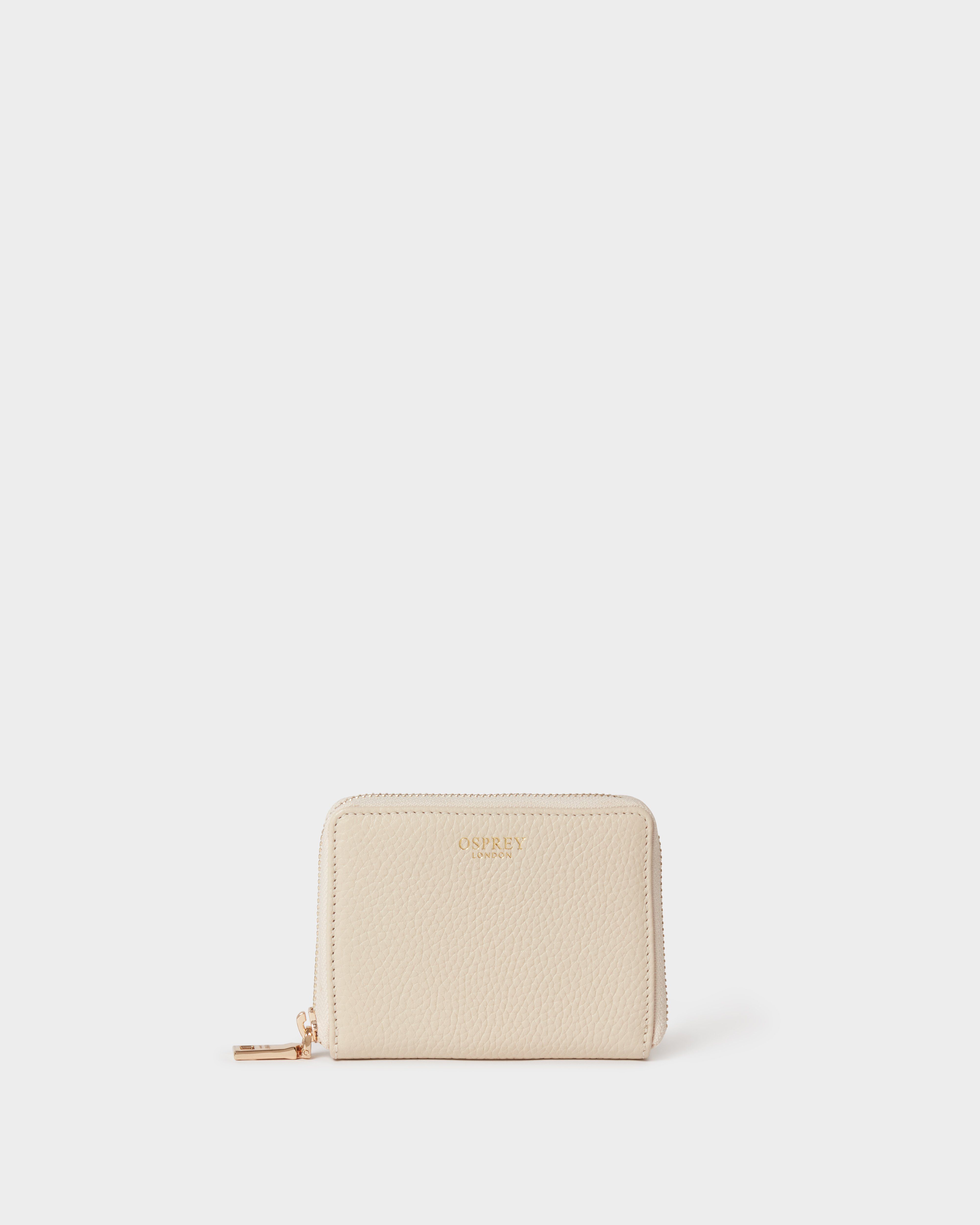 The Core Small Leather Zip Around Purse in Dove