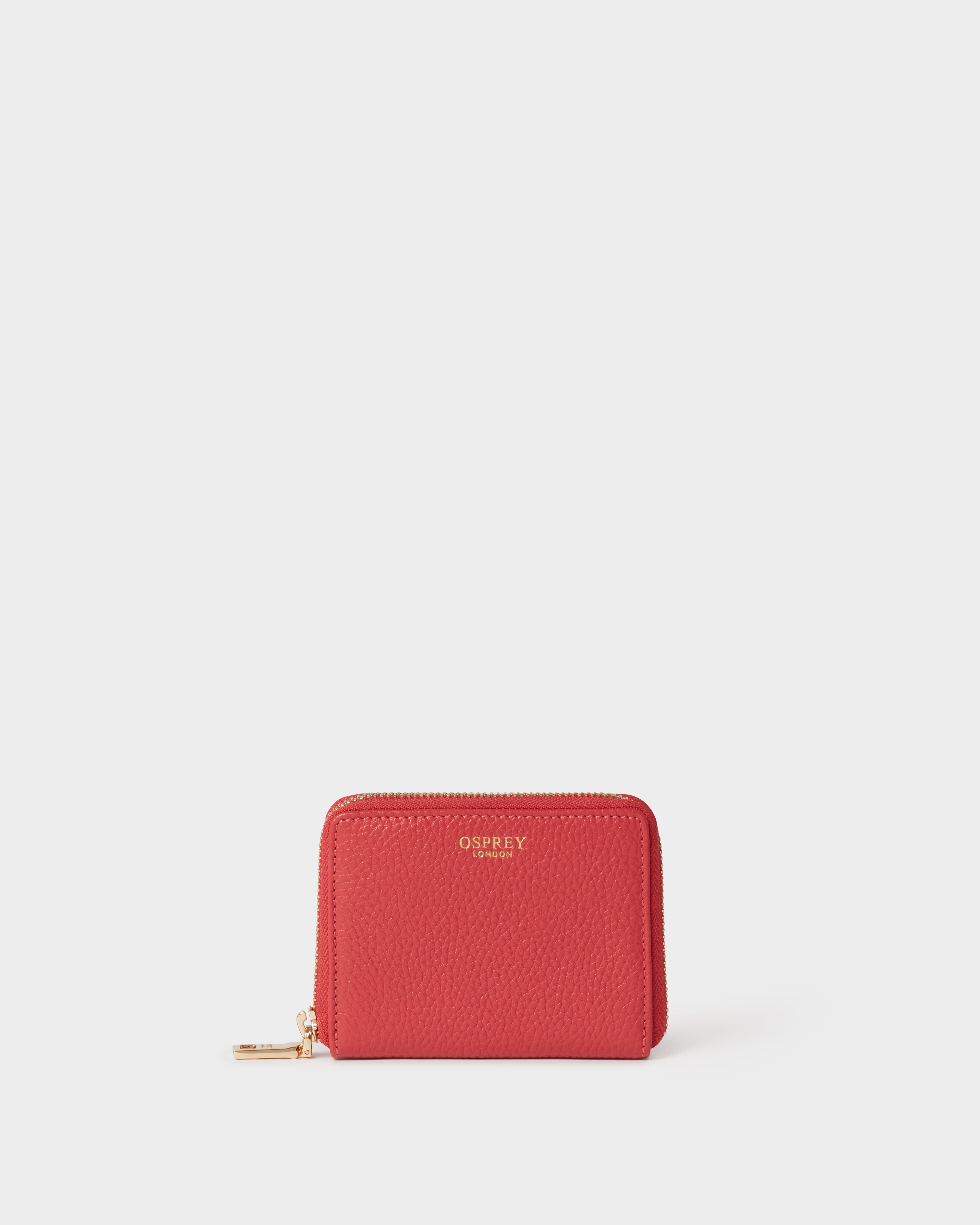 The Core Small Leather Zip Around Purse in Rosewood