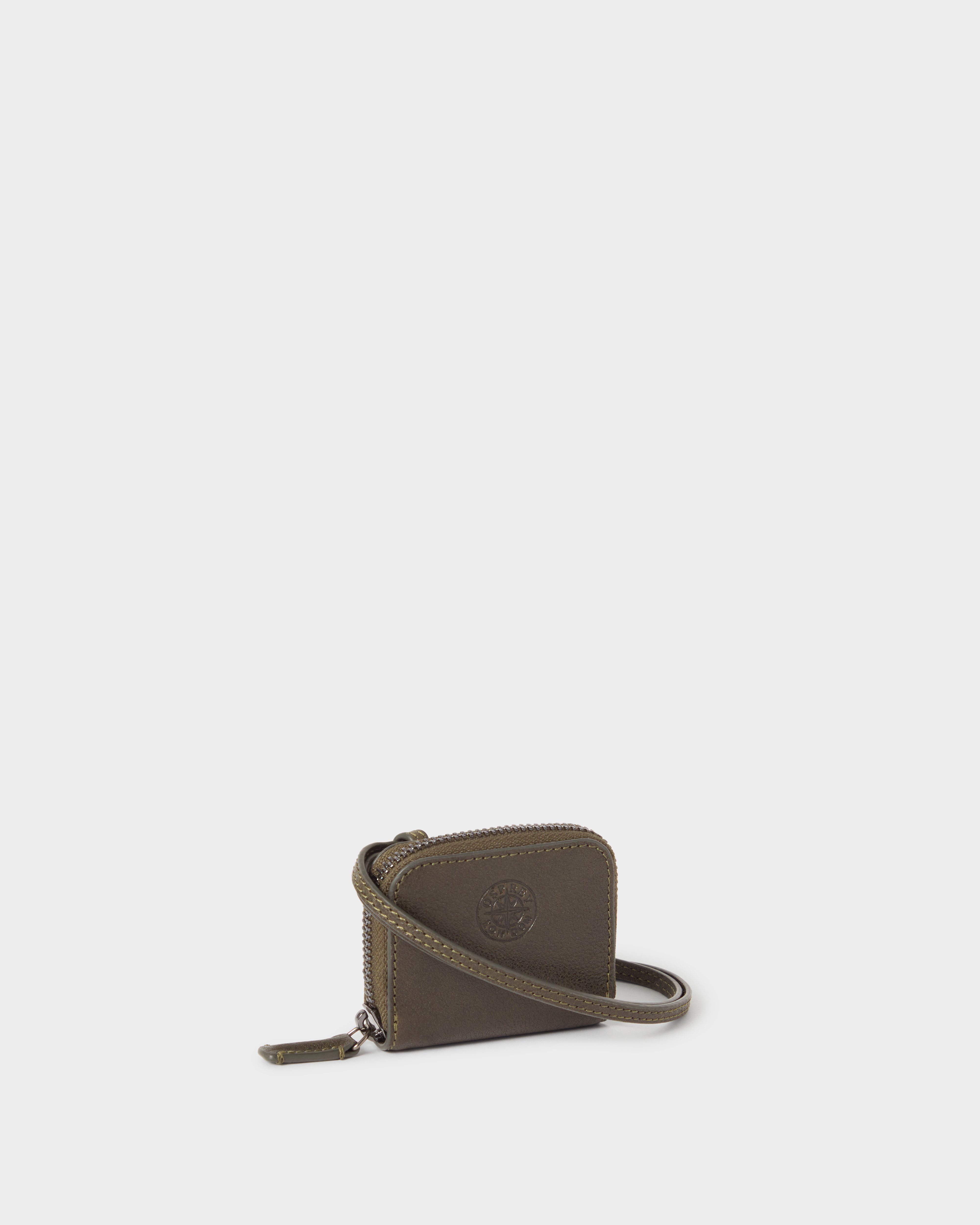 Image number 4 of The Compass Leather Earpod Case in Dark Olive