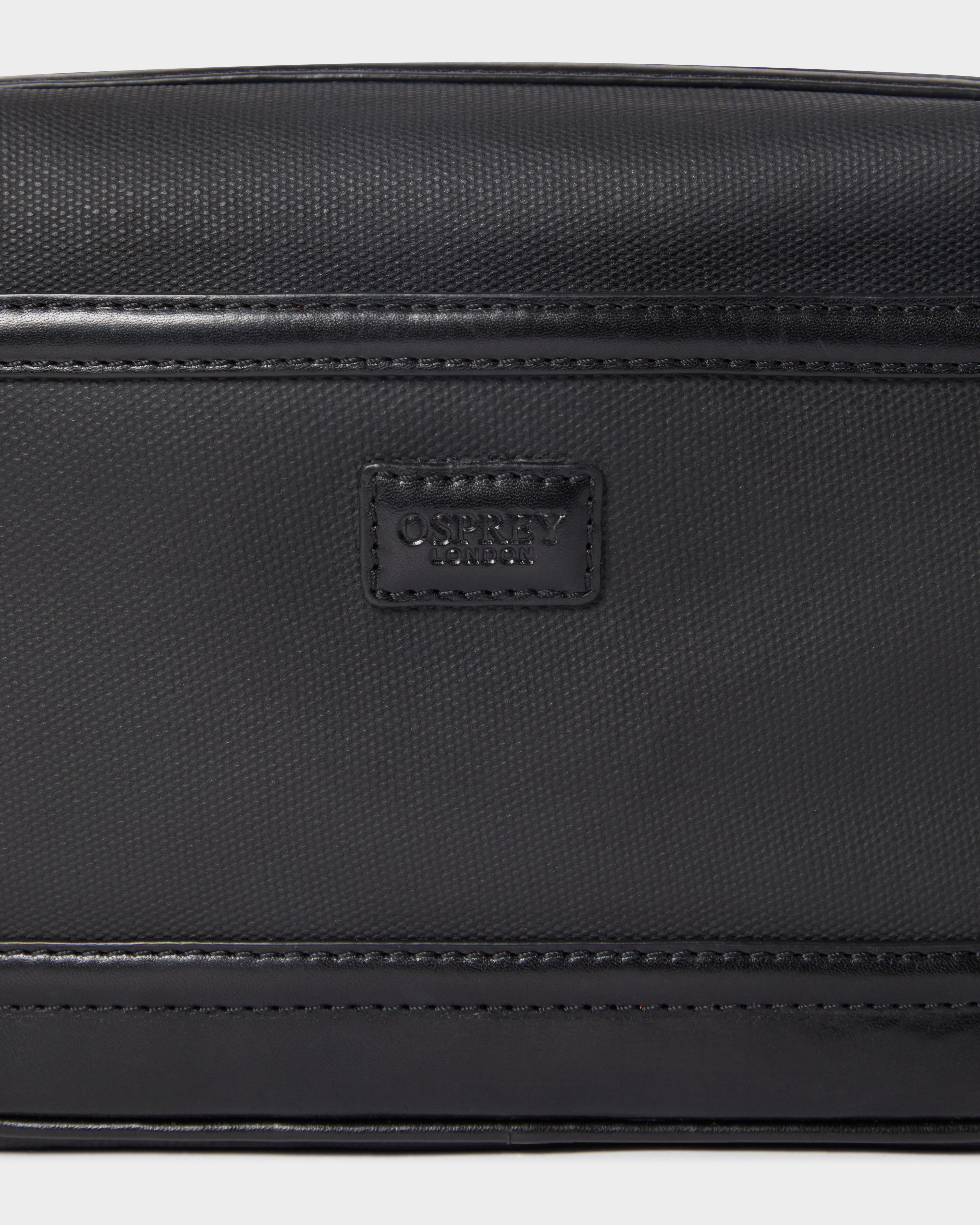 Image number 5 of The Frontline Waxed Canvas and  Leather Washbag in Black
