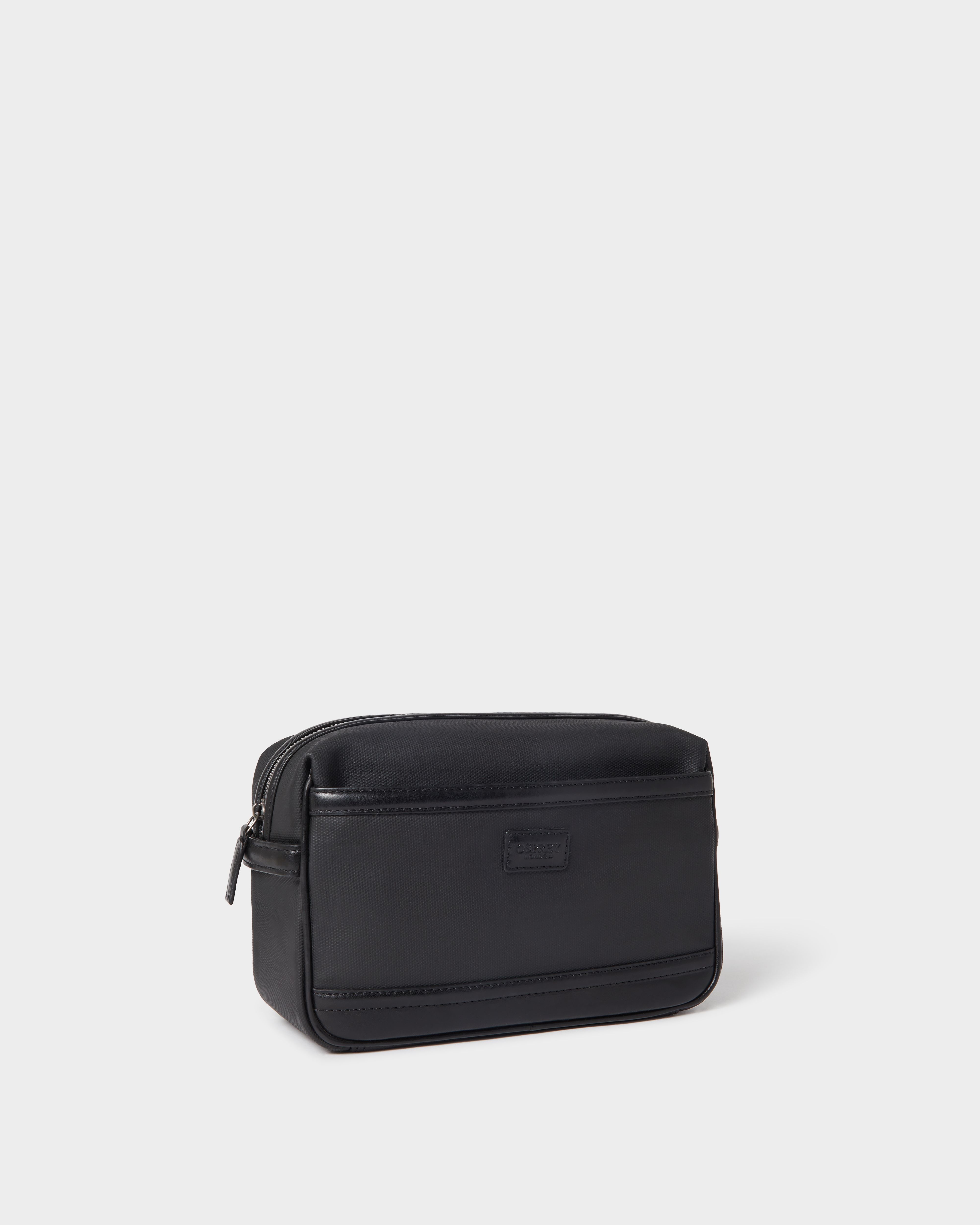 Image number 2 of The Frontline Waxed Canvas and  Leather Washbag in Black