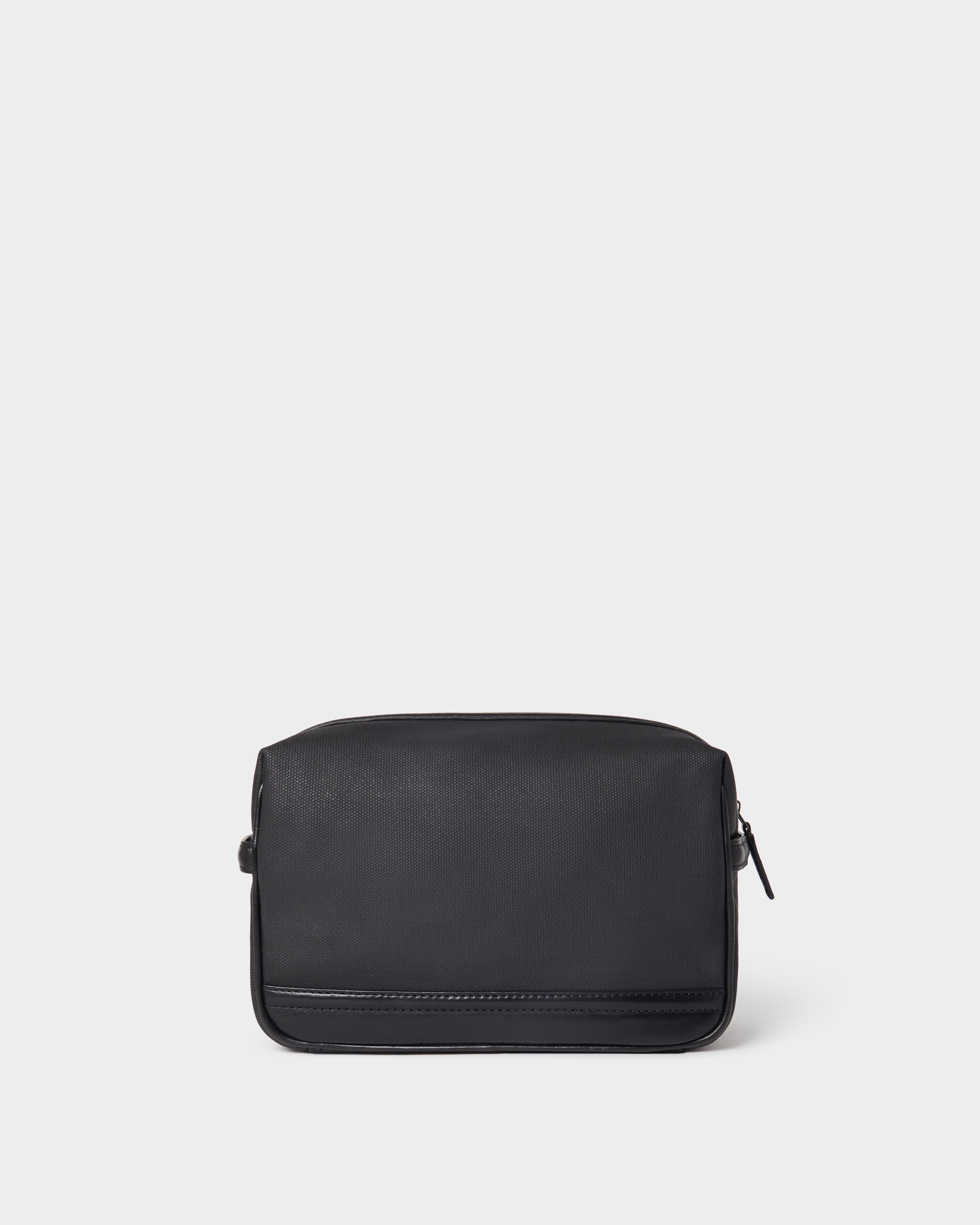 Image number 4 of The Frontline Waxed Canvas and  Leather Washbag in Black