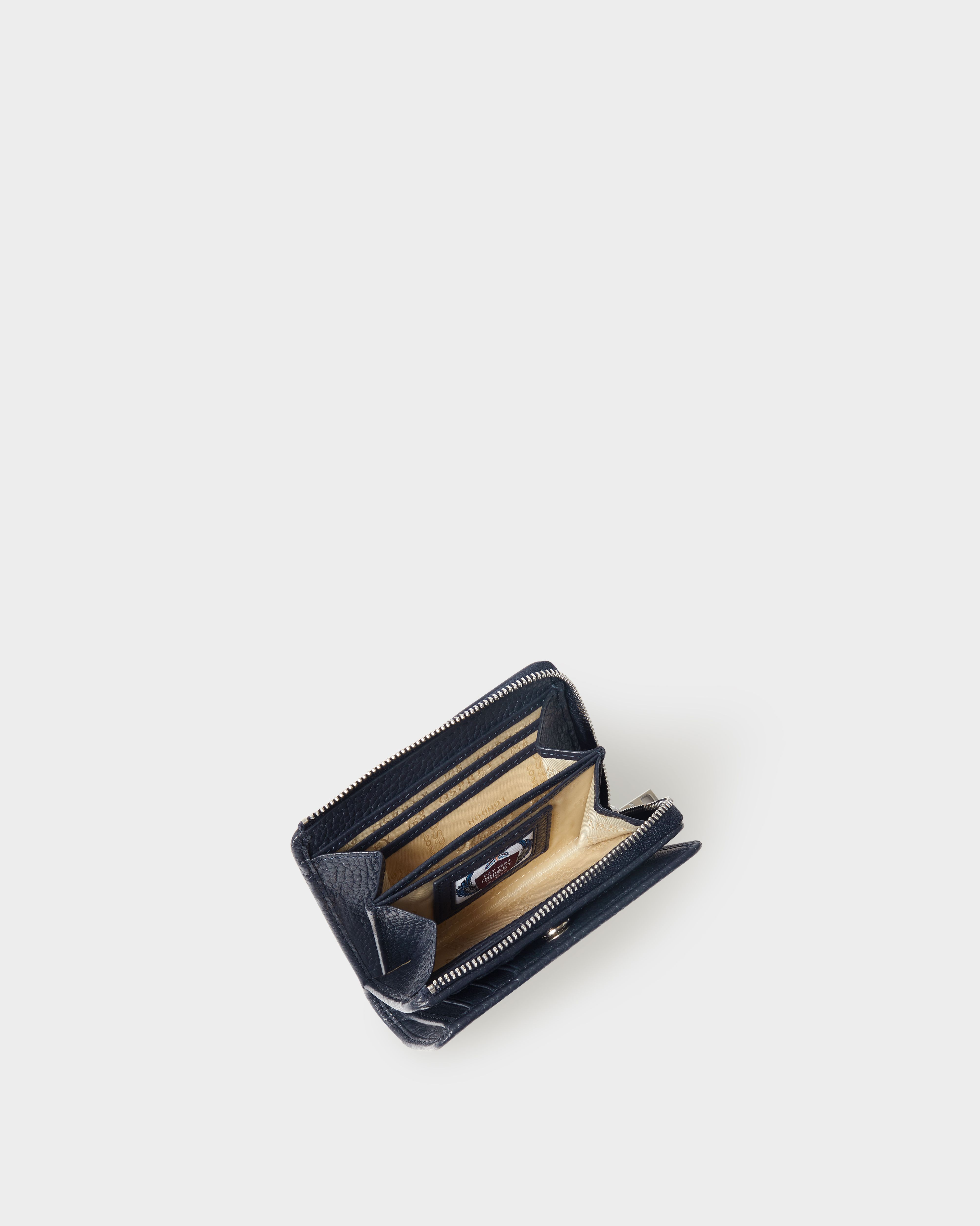 Image number 3 of The Core Medium Leather Zip Matinee Purse in Navy