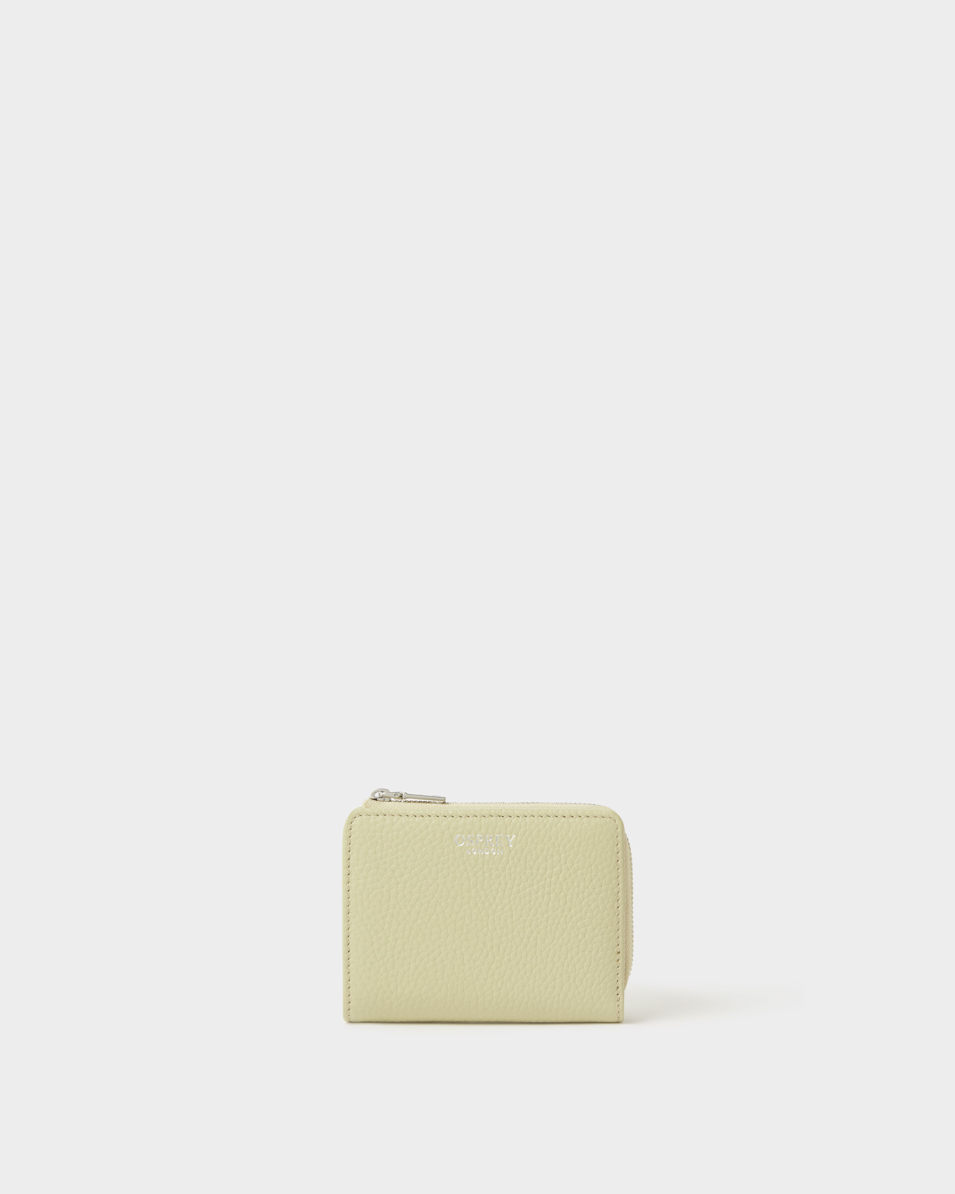 The Core Medium Leather Zip Matinee Purse in Light Olive