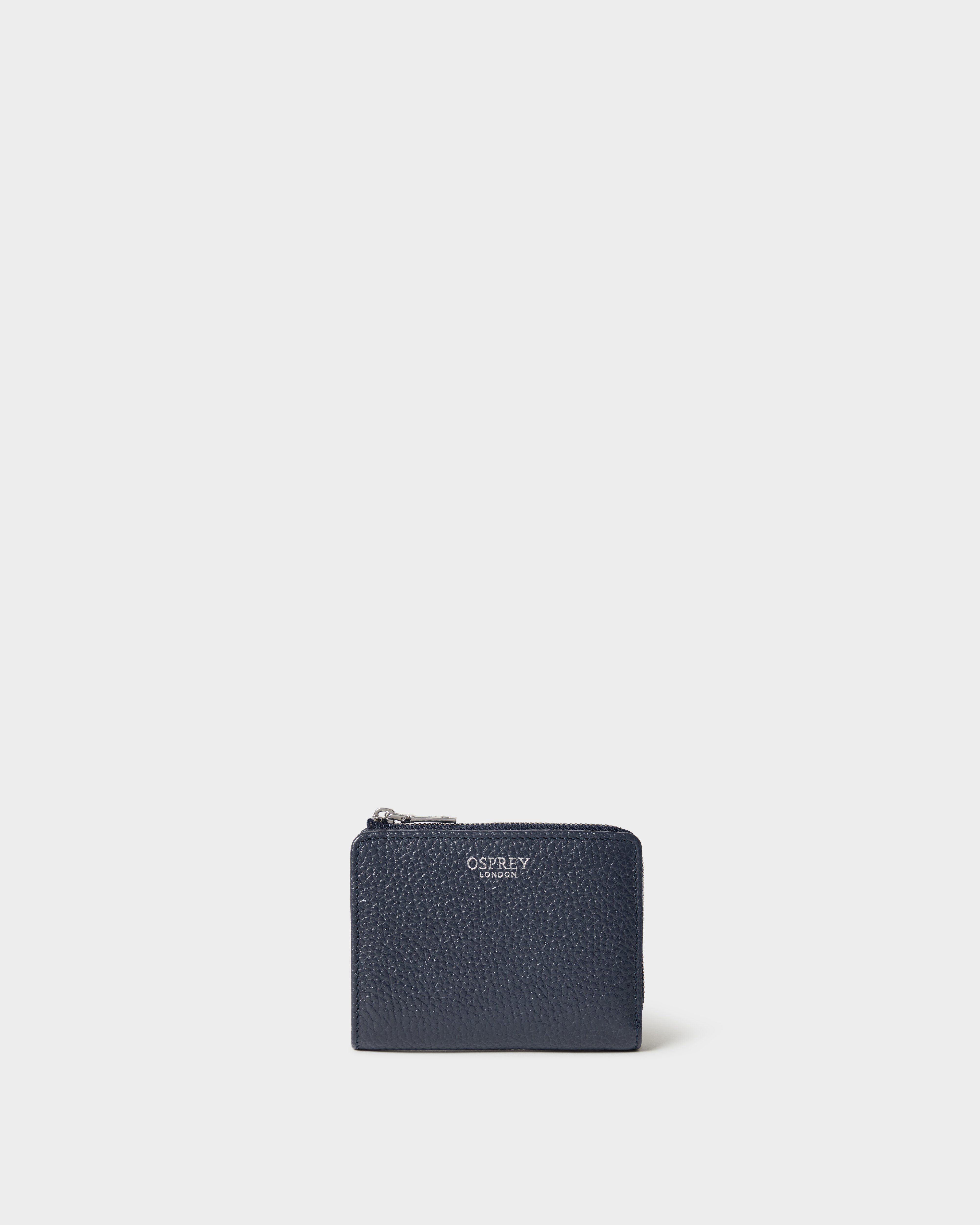 The Core Medium Leather Zip Matinee Purse in Navy