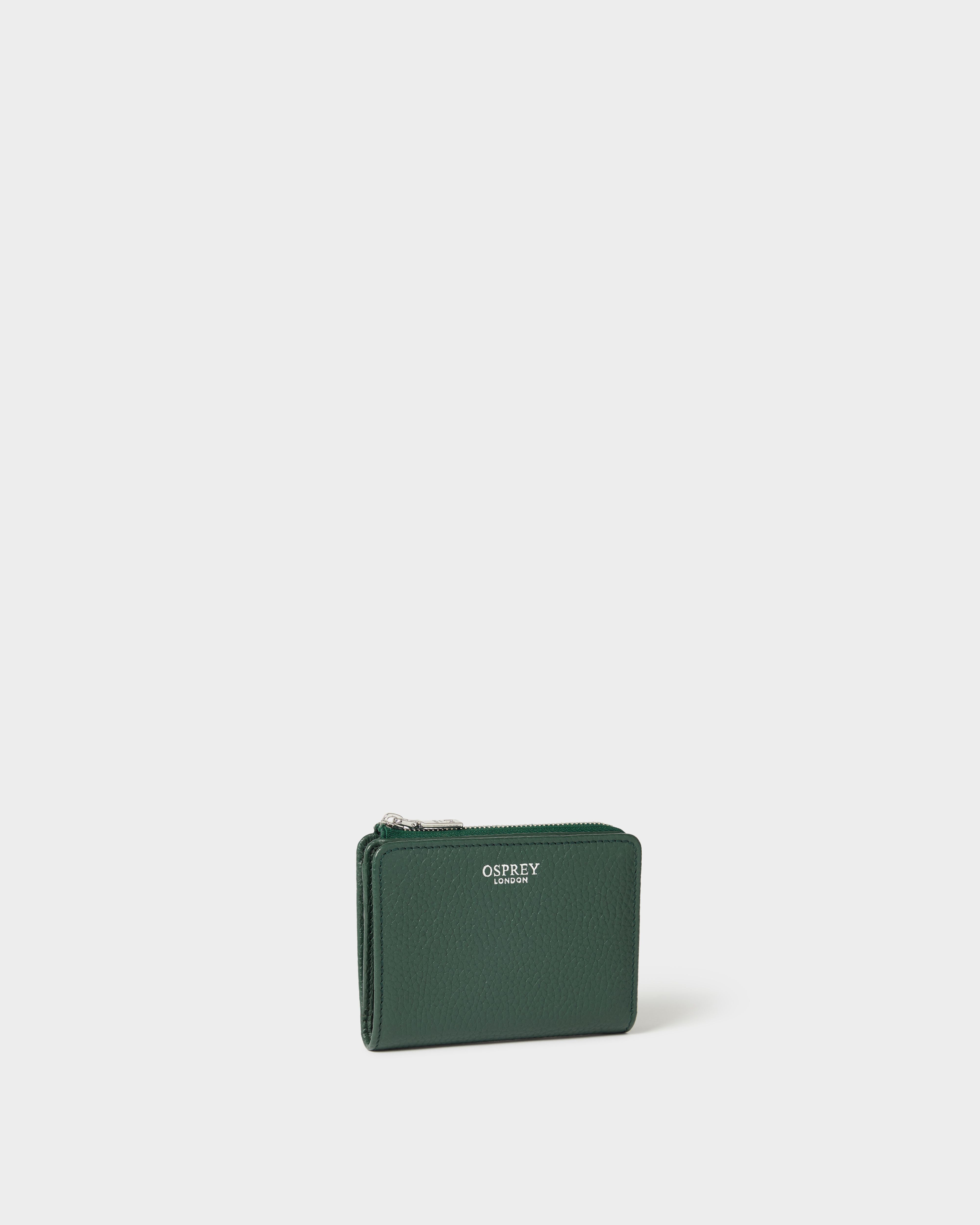 Image number 2 of The Core Medium Leather Zip Matinee Purse in Forest