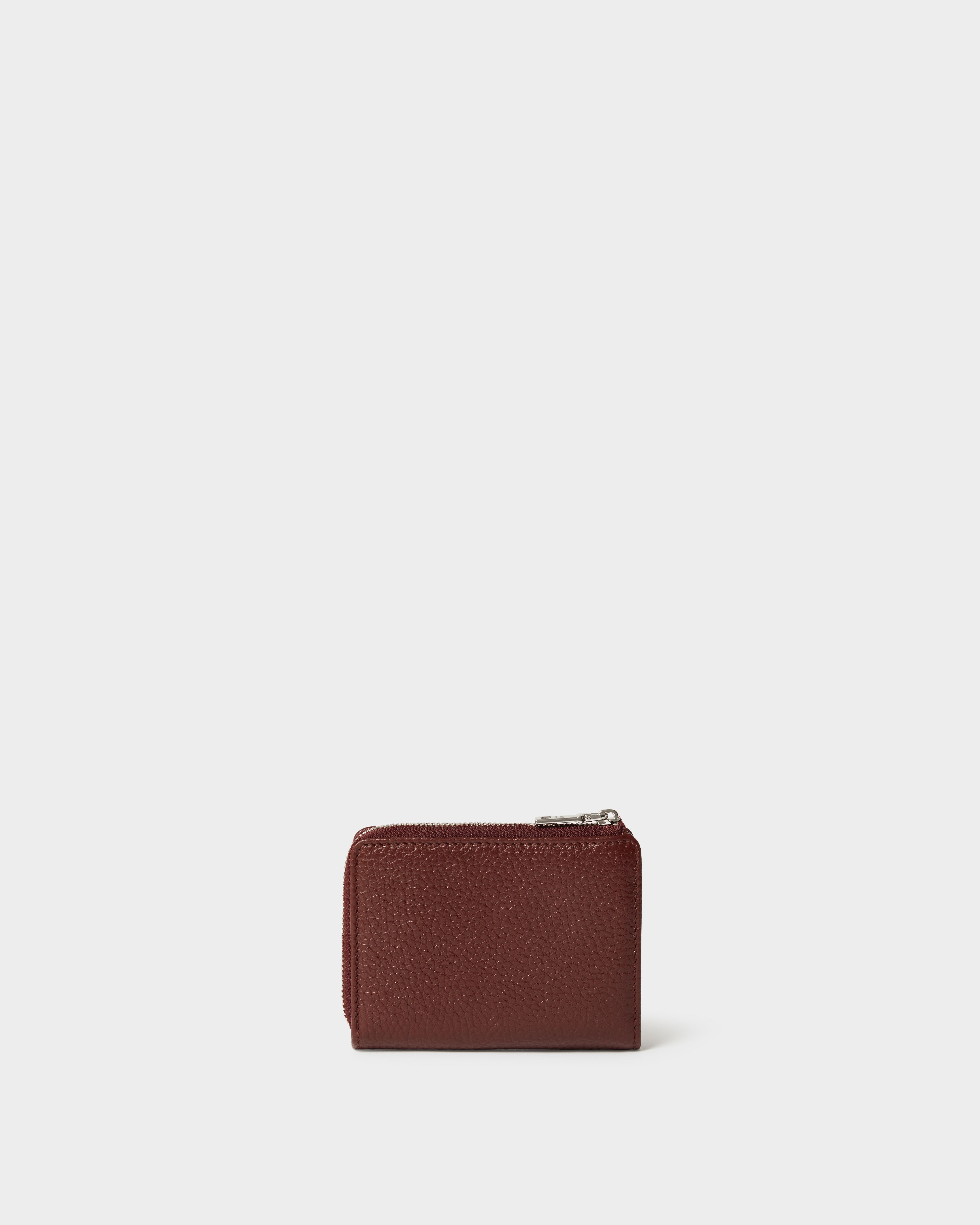 Image number 4 of The Core Medium Leather Zip Matinee Purse in Merlot