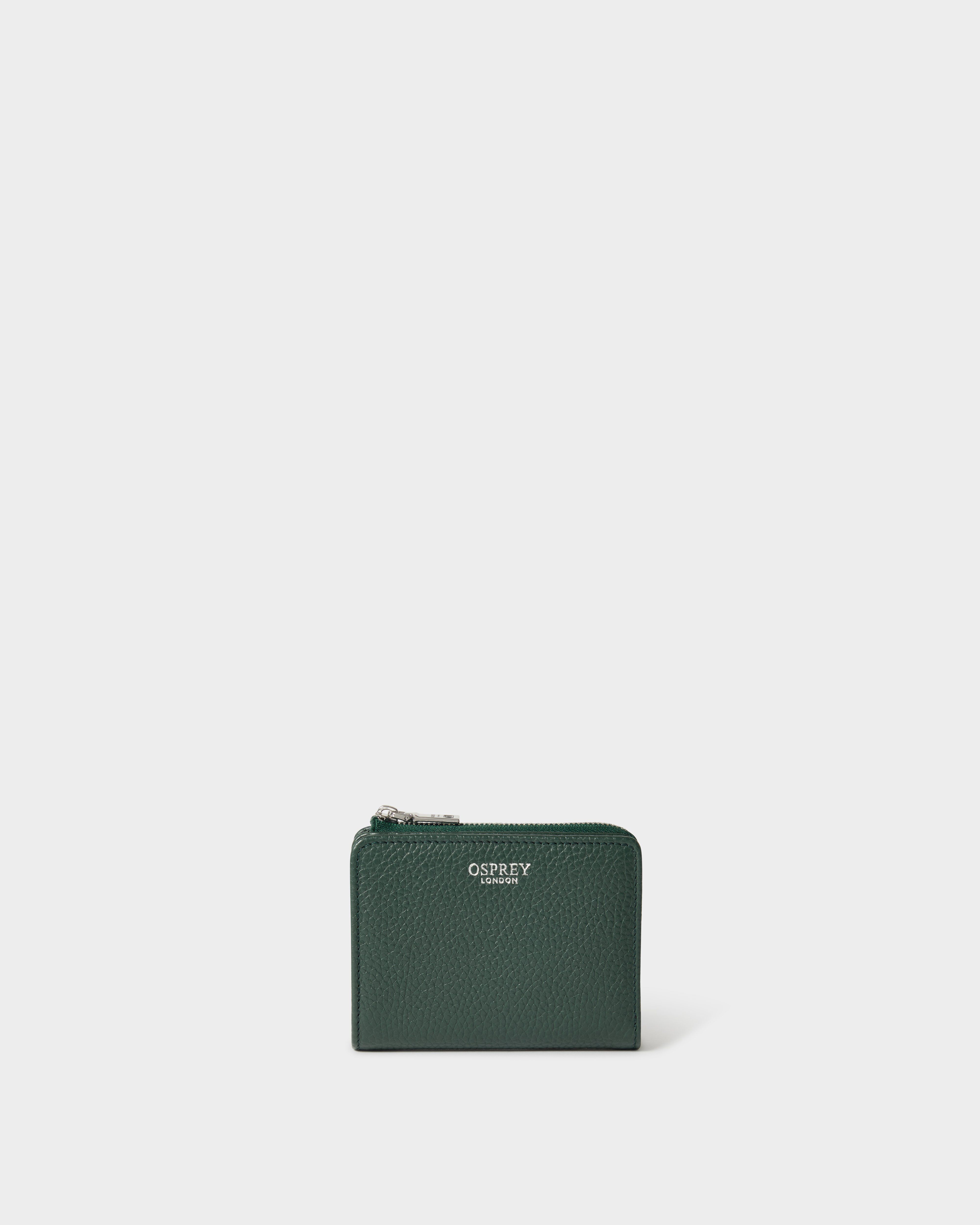 The Core Medium Leather Zip Matinee Purse in Forest