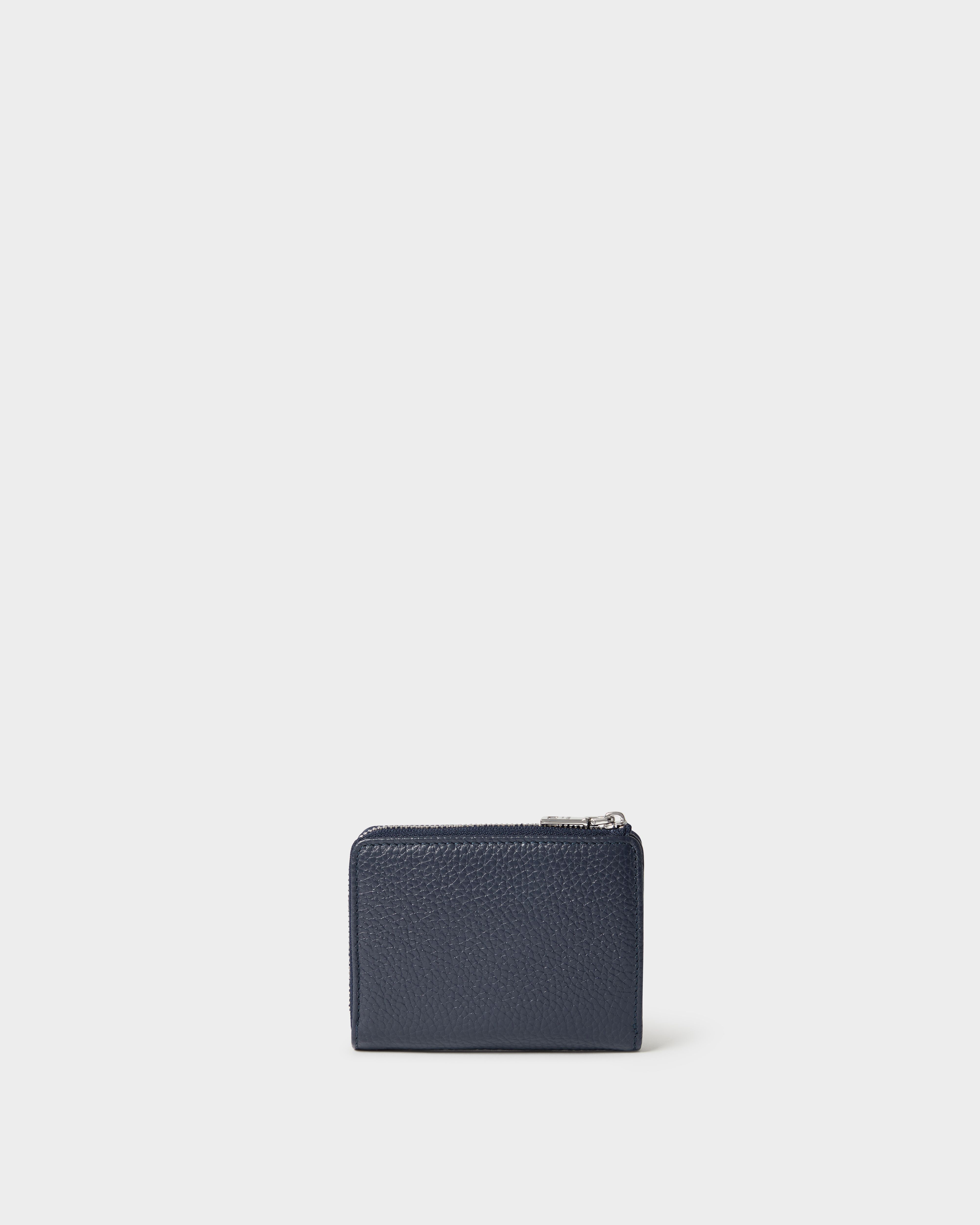 Image number 4 of The Core Medium Leather Zip Matinee Purse in Navy