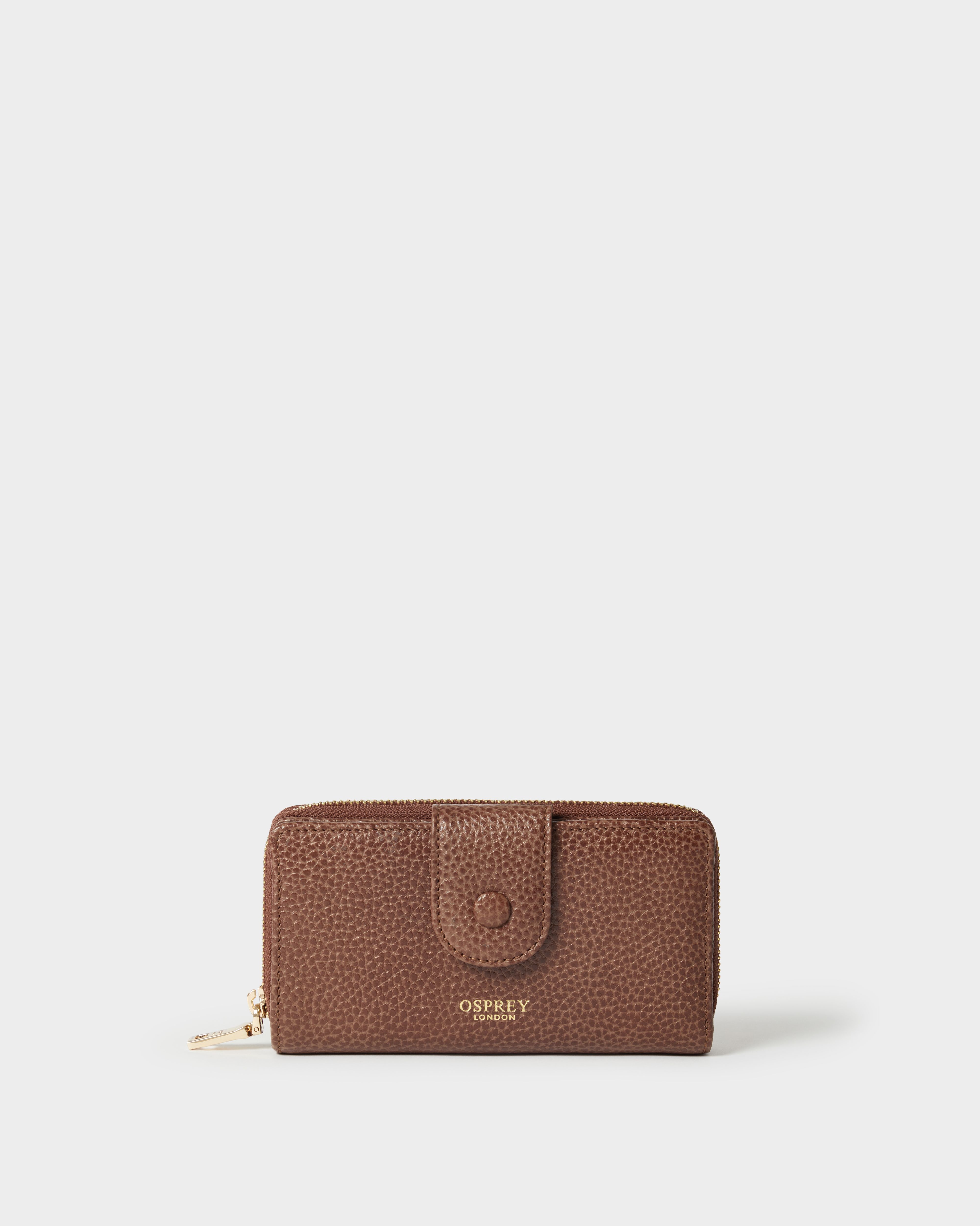 The Core Medium Leather Popper Matinee Purse in Tan