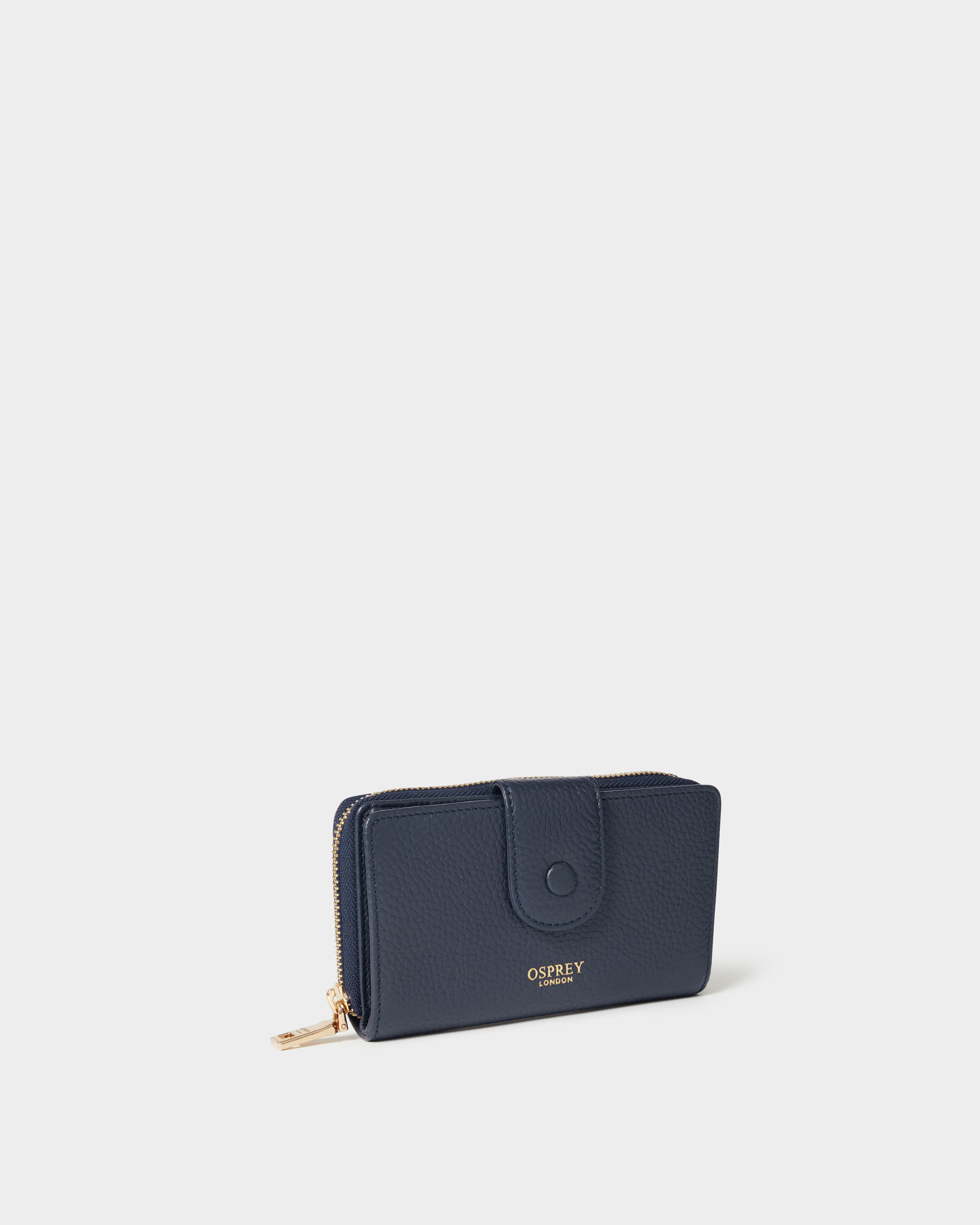 Image number 2 of The Core Medium Leather Popper Matinee Purse in Navy