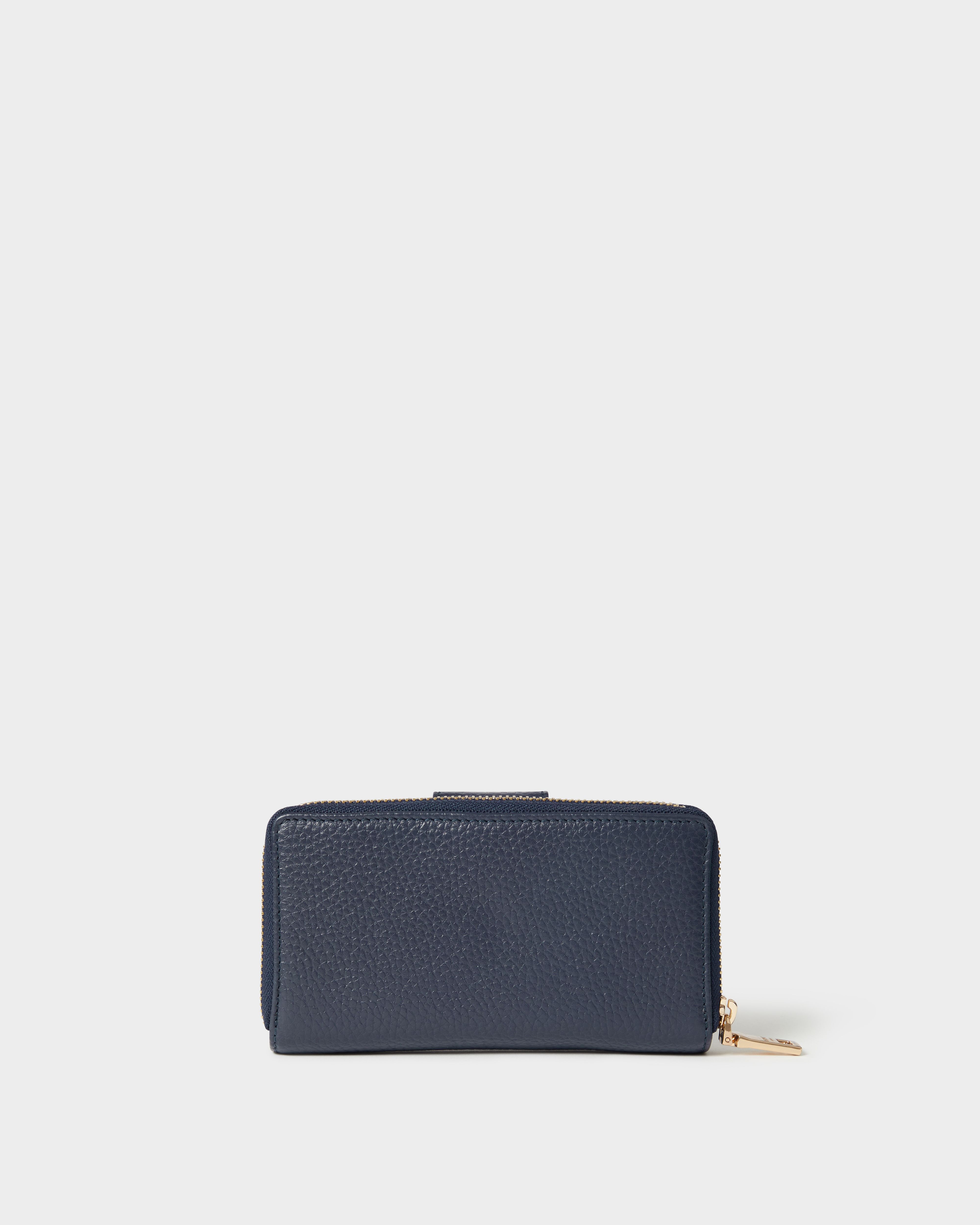 Image number 4 of The Core Medium Leather Popper Matinee Purse in Navy
