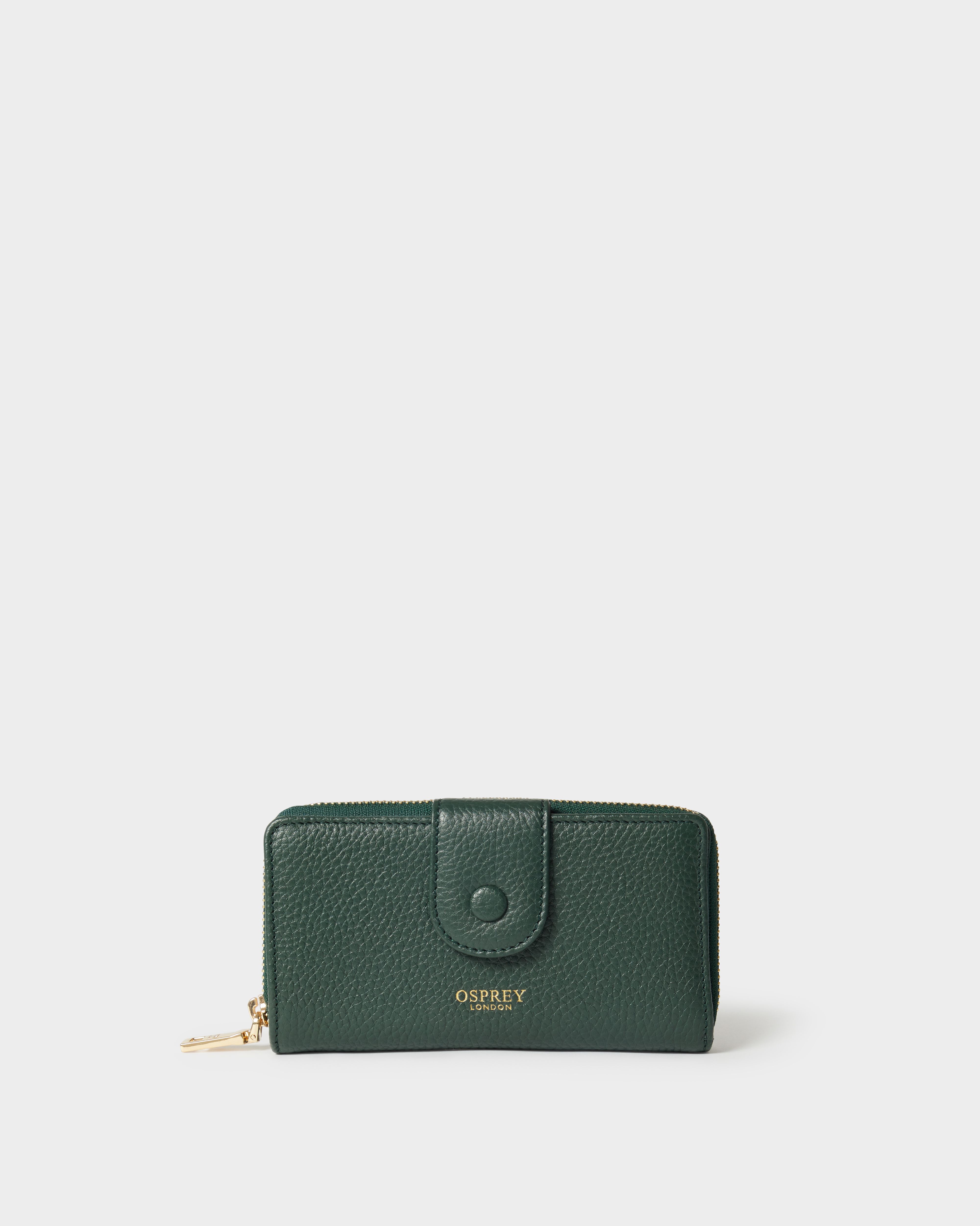 The Core Medium Leather Popper Matinee Purse in Forest