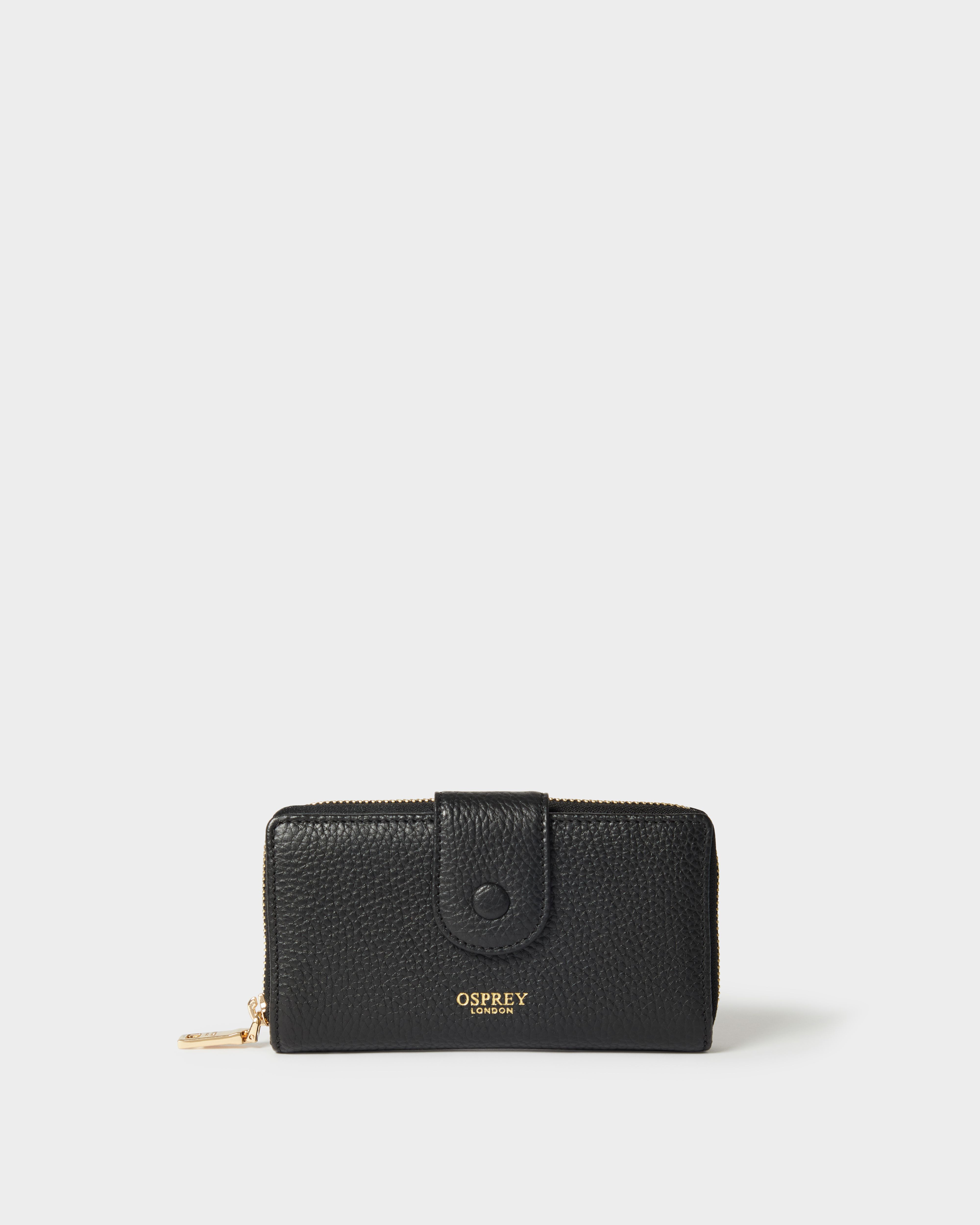 The Core Medium Leather Popper Matinee Purse in Black
