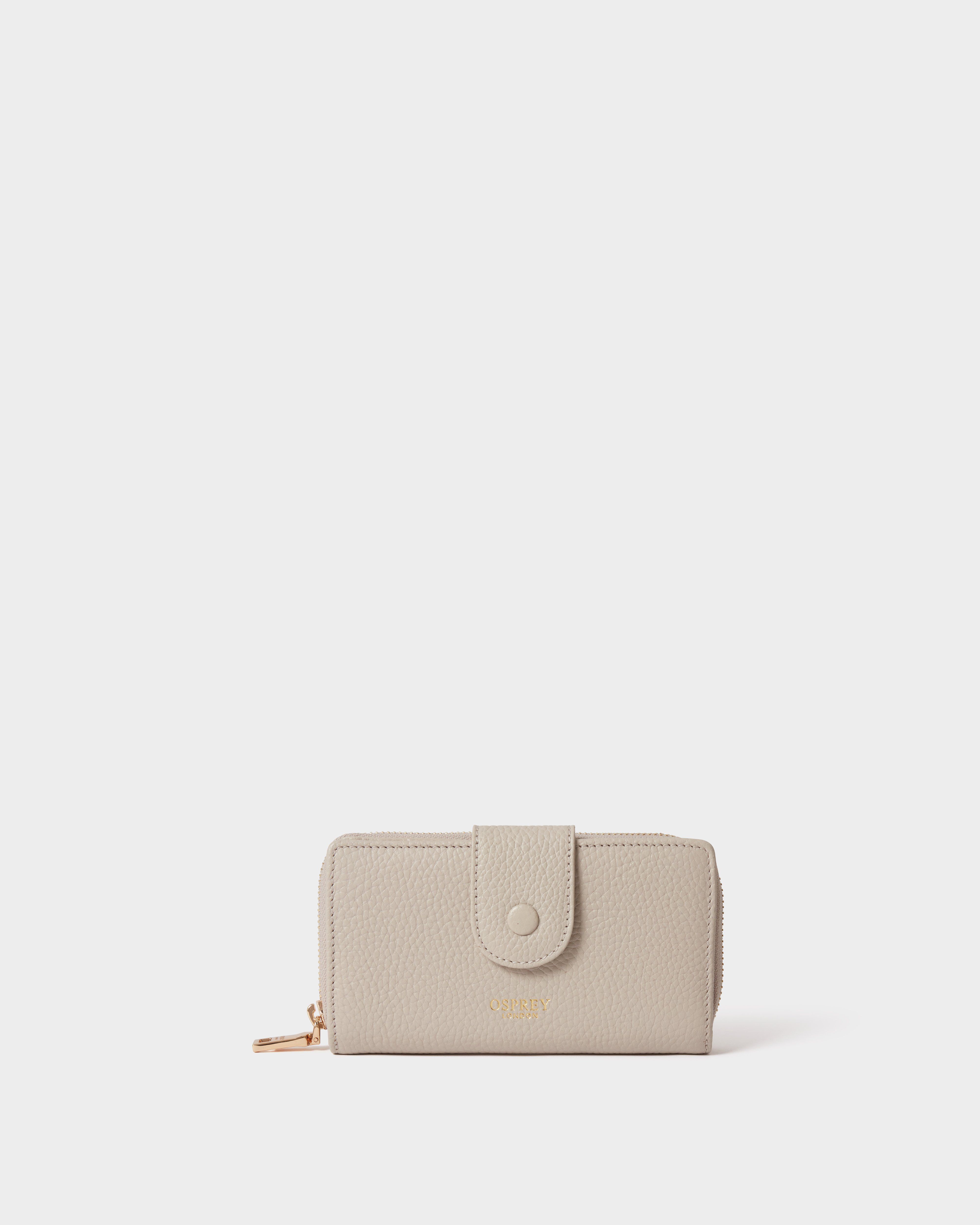 The Core Medium Leather Popper Matinee Purse in Taupe