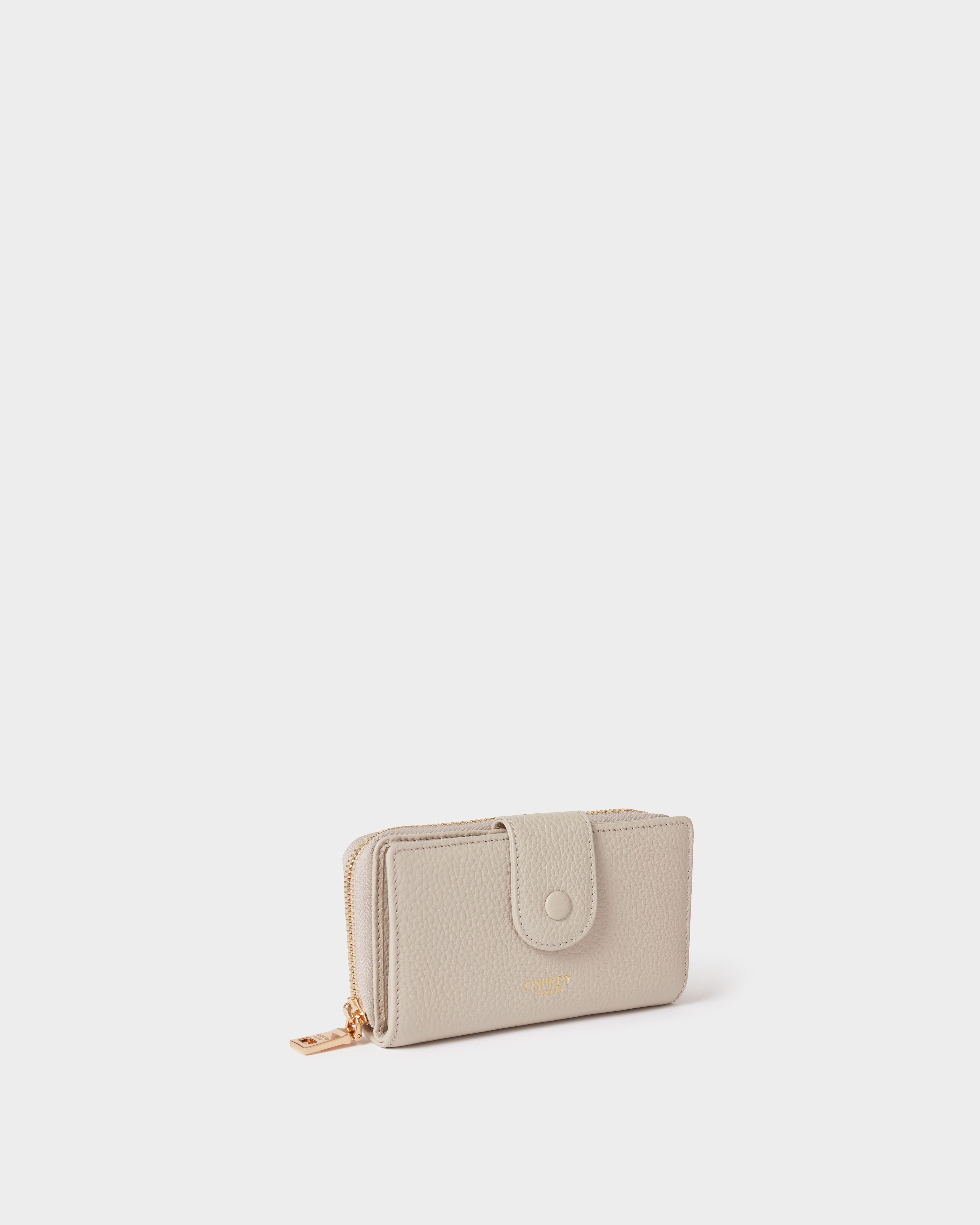 The Core Medium Leather Popper Matinee Purse in Taupe