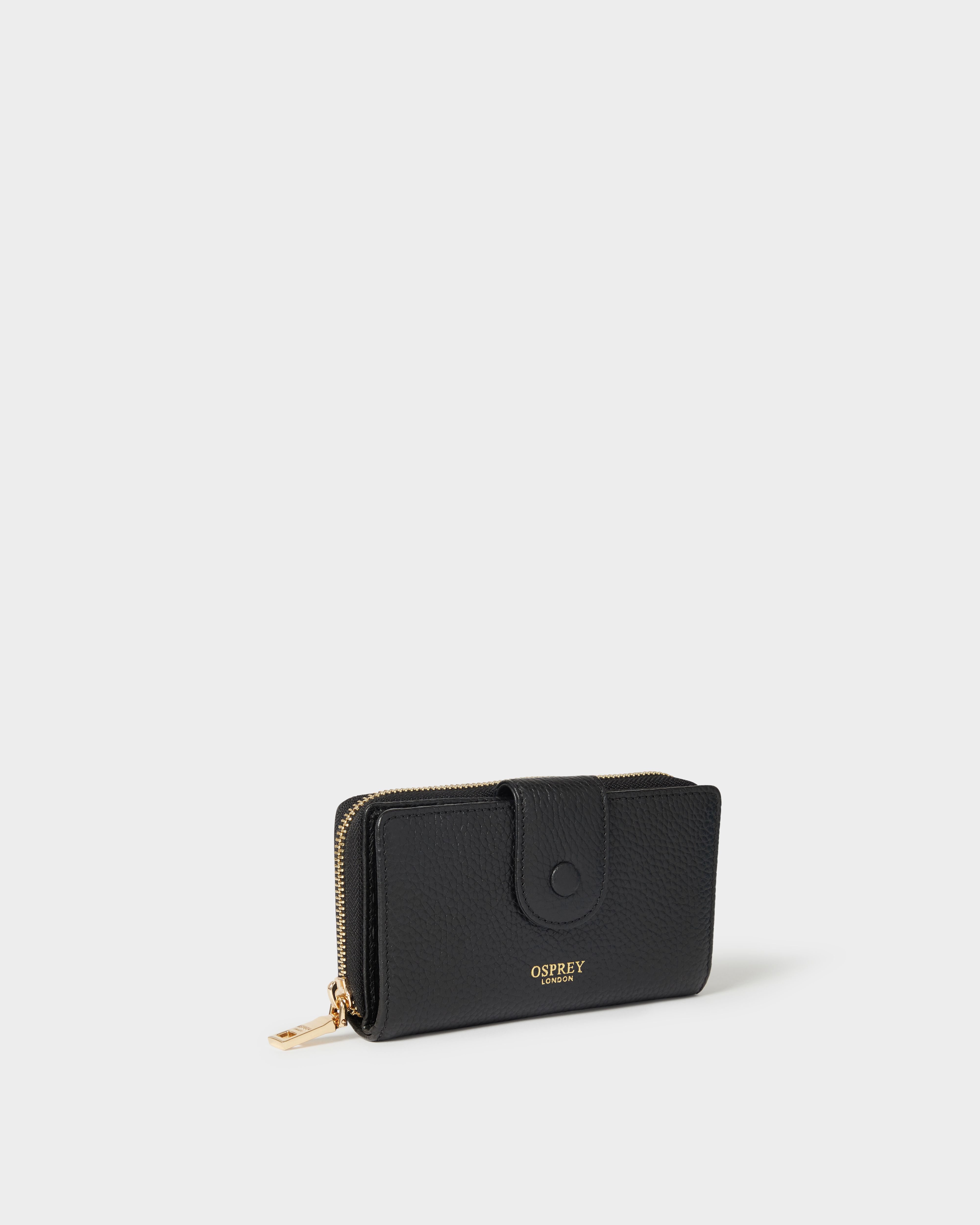 Image number 2 of The Core Medium Leather Popper Matinee Purse in Black