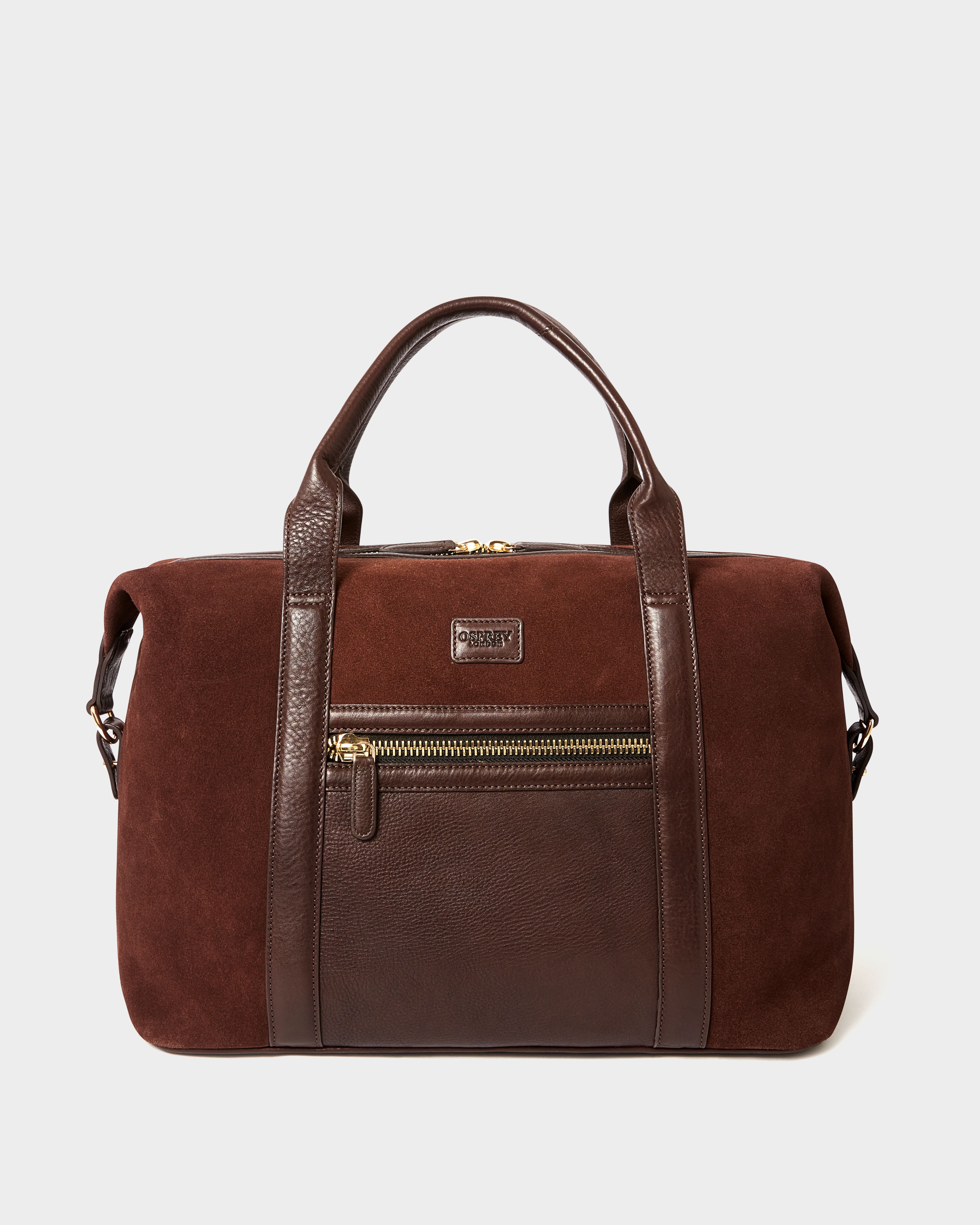 Image number 3 of The Mocha Suede Holdall in Bitter Chocolate