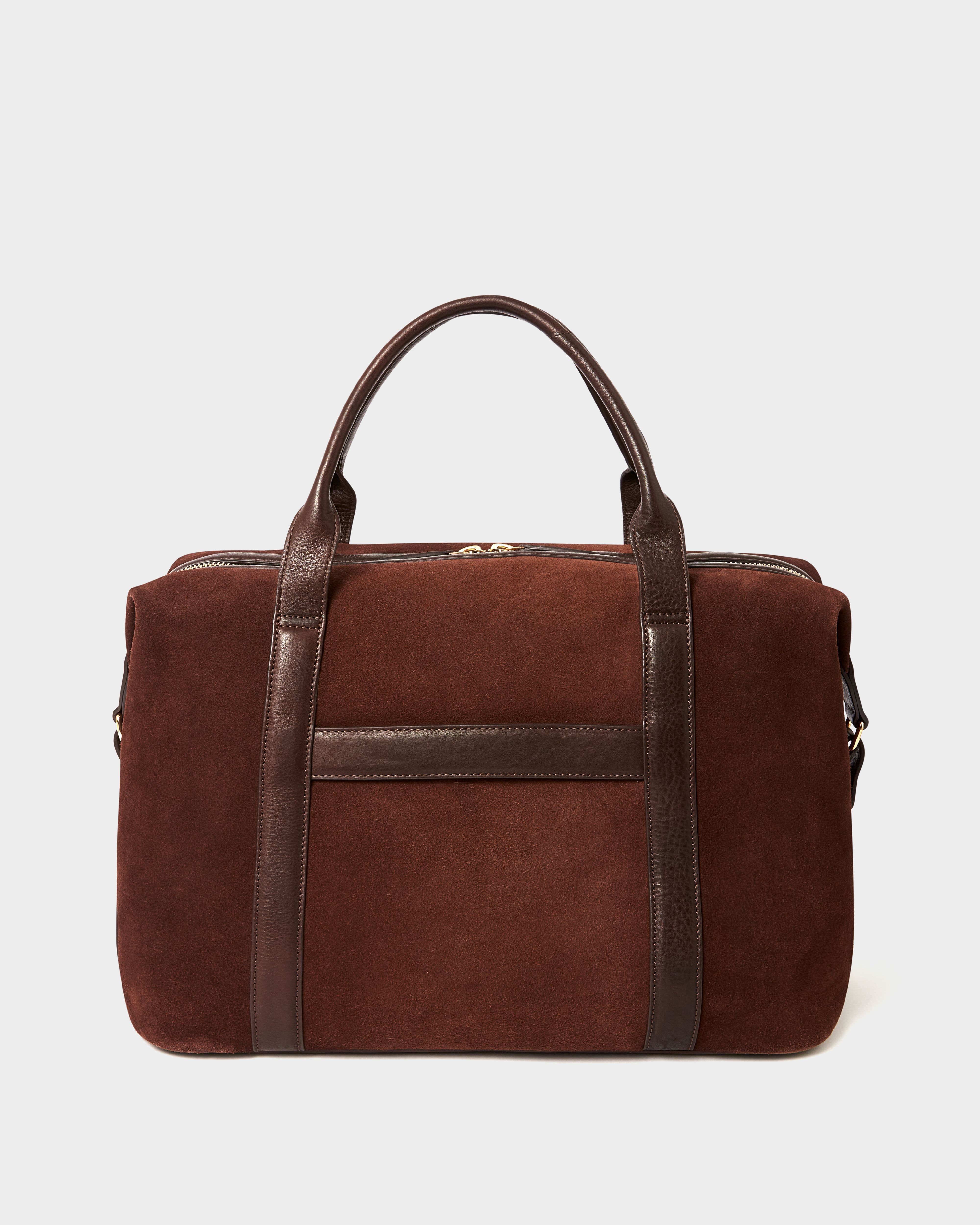 Image number 6 of The Mocha Suede Holdall in Bitter Chocolate