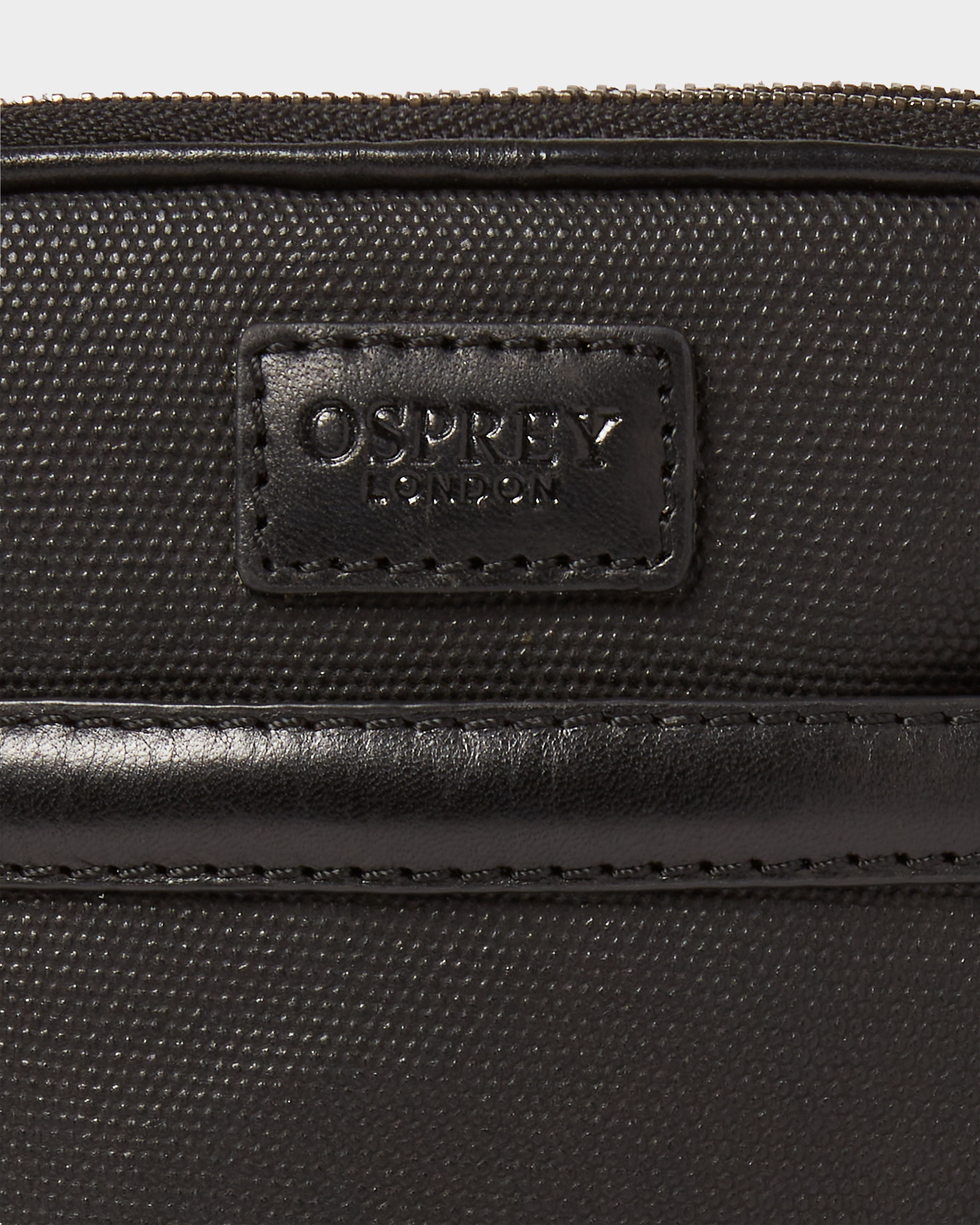 Image number 5 of The Grantham Waxed Canvas & Leather Phone Bag in Black