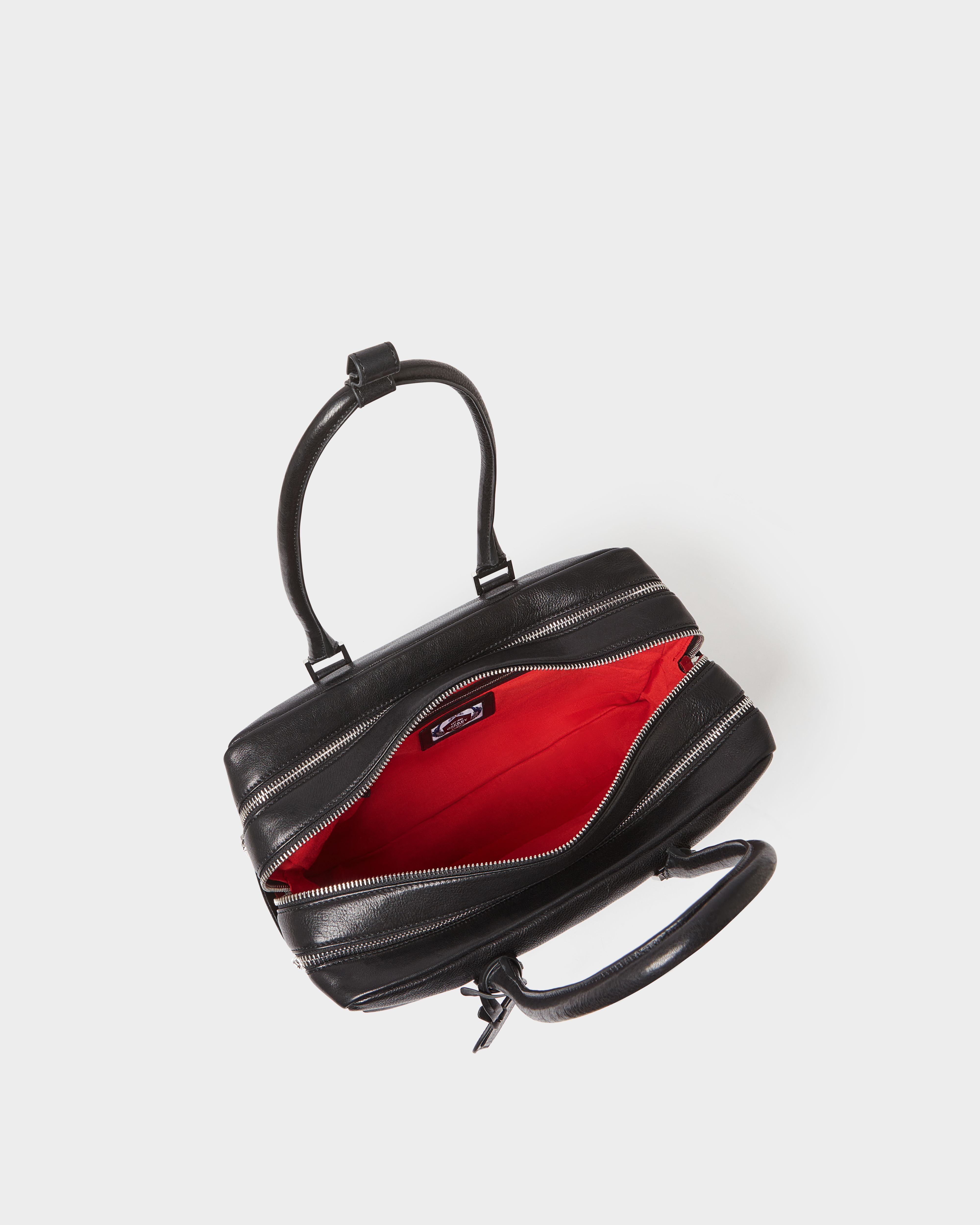 Image number 7 of The High Flyer Leather Shoulder Bag in Black