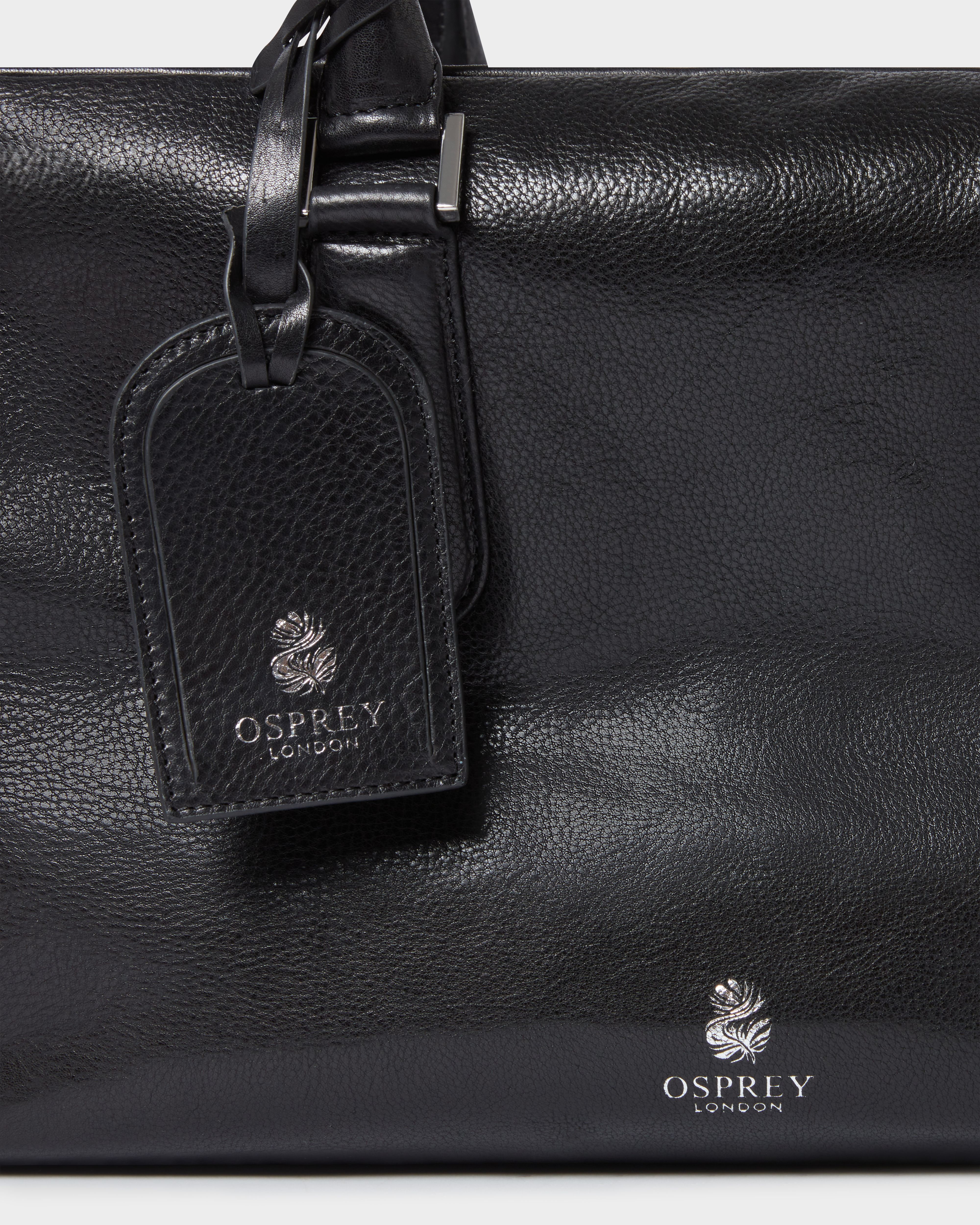 Image number 10 of The High Flyer Leather Shoulder Bag in Black