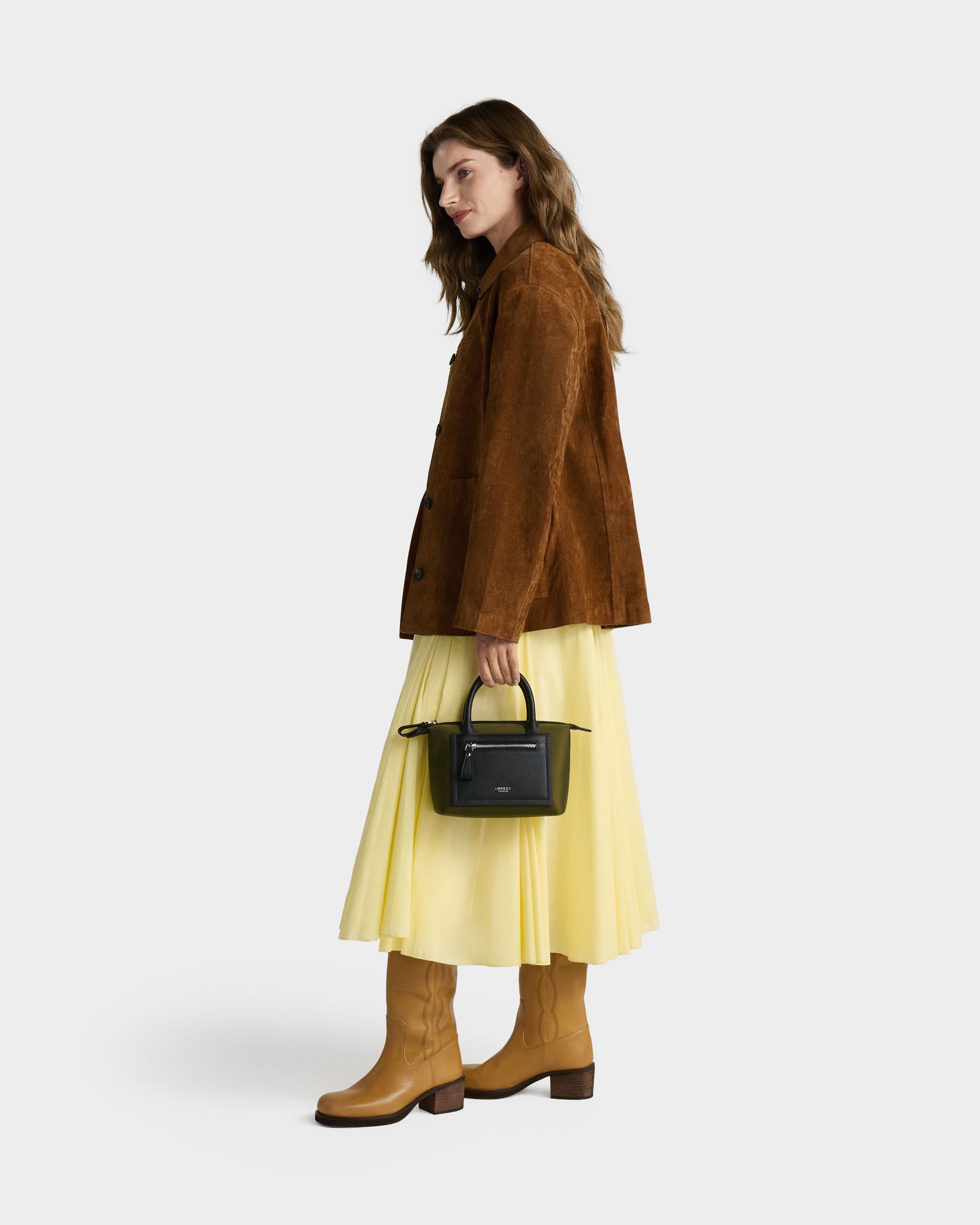 The Mini Linear Tote in Olive