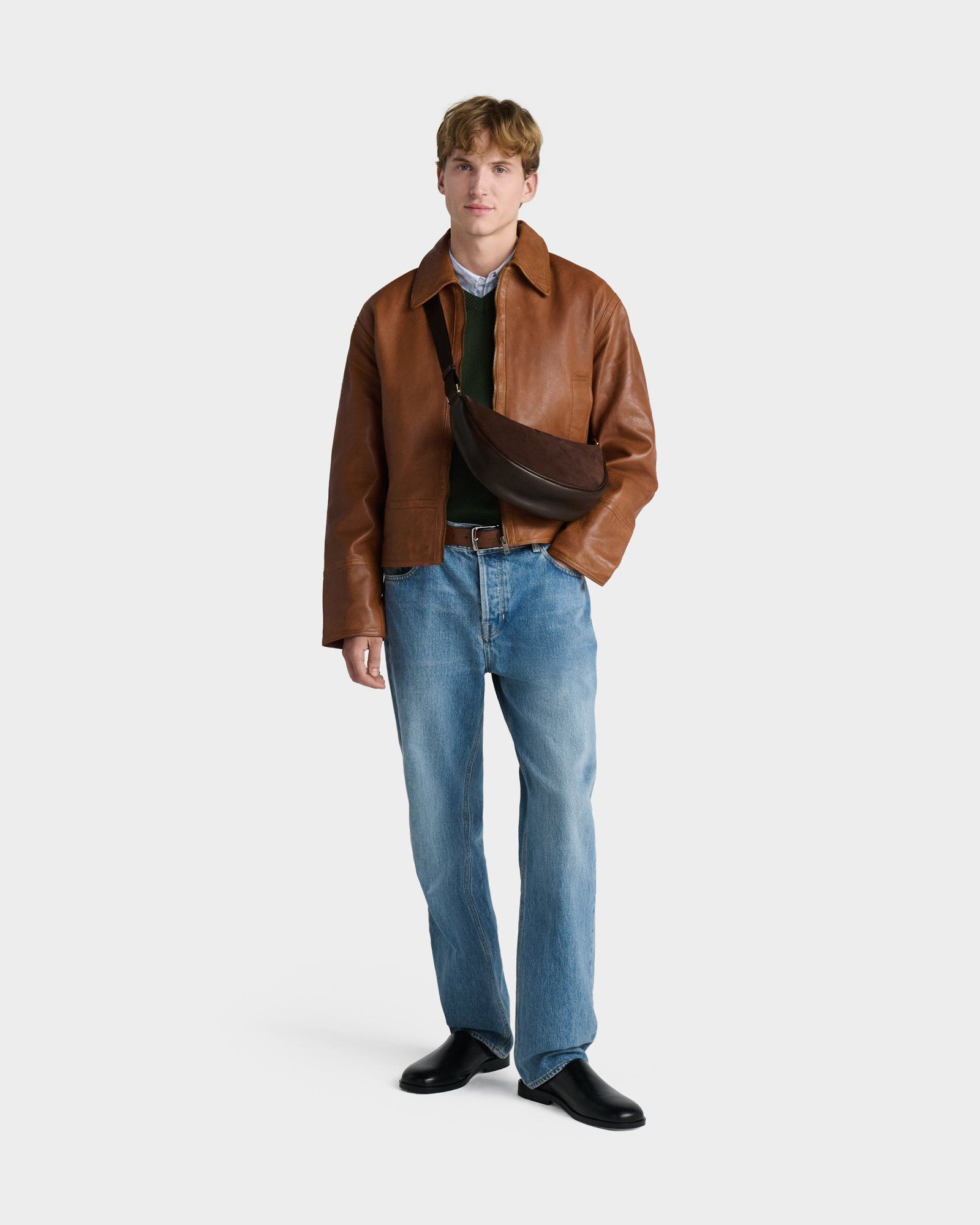 The Mocha Suede Sling in Bitter Chocolate