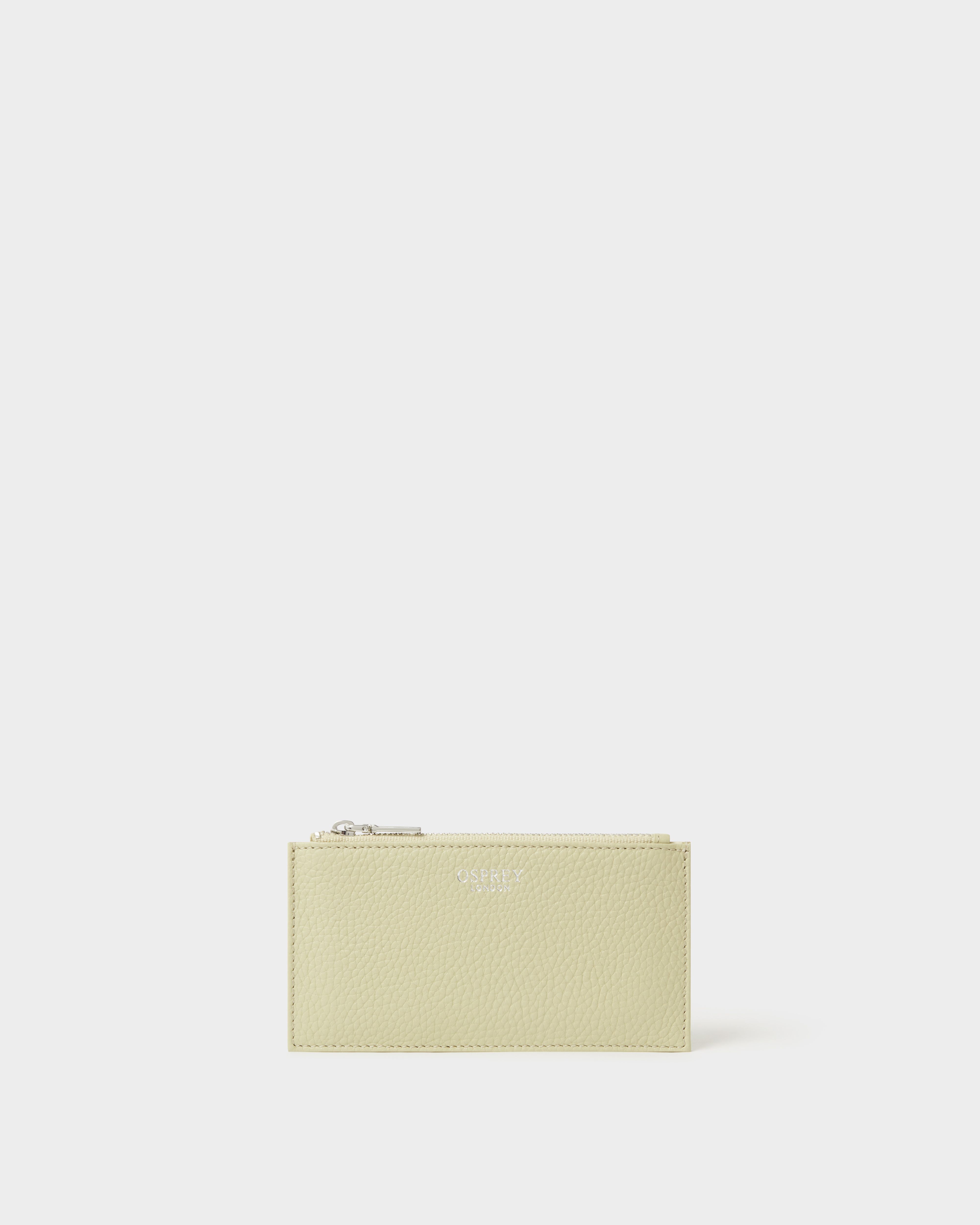 Image number 1 of The Core Small Leather Card Pouch in Light Olive