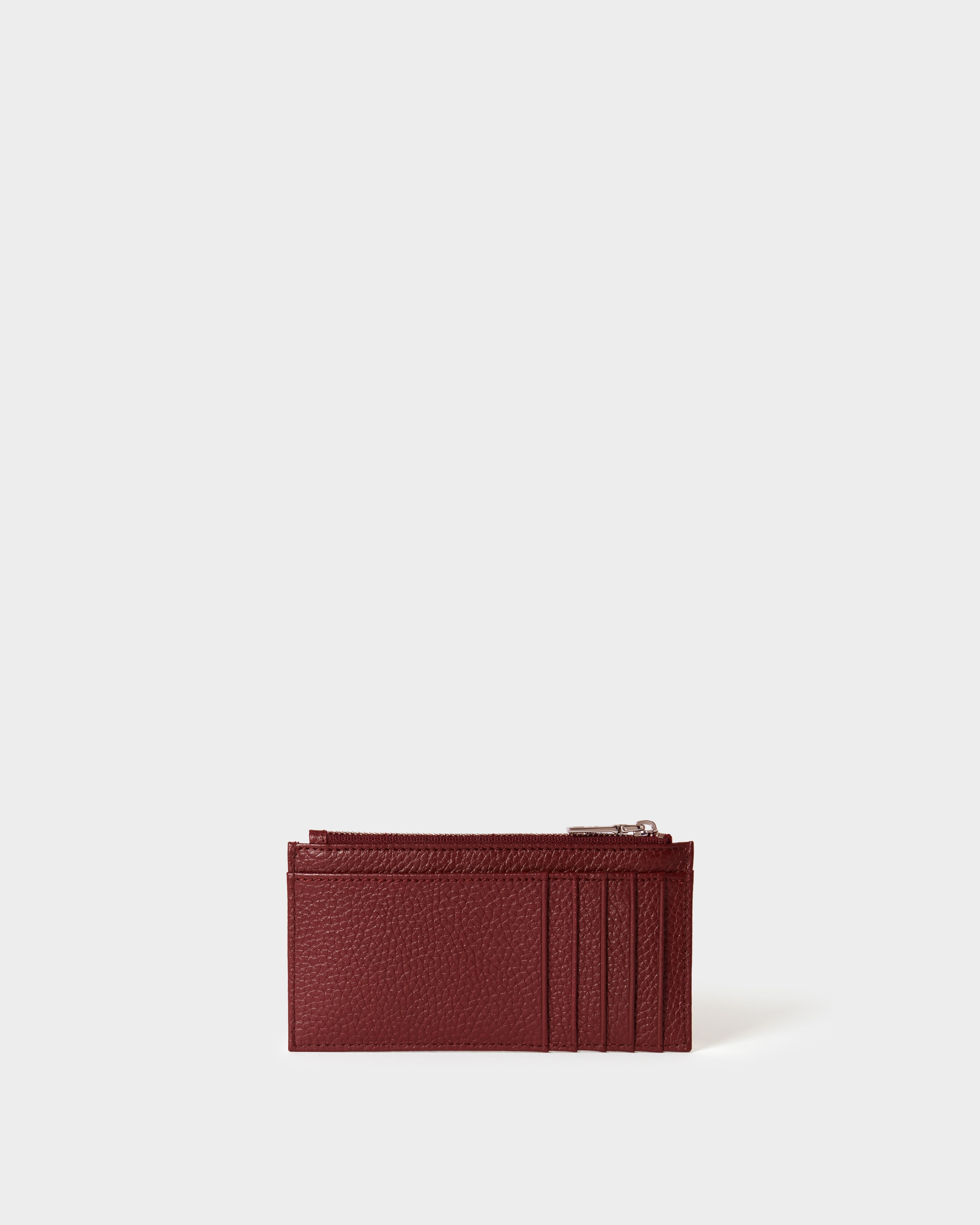 Image number 4 of The Core Small Leather Card Pouch in Merlot