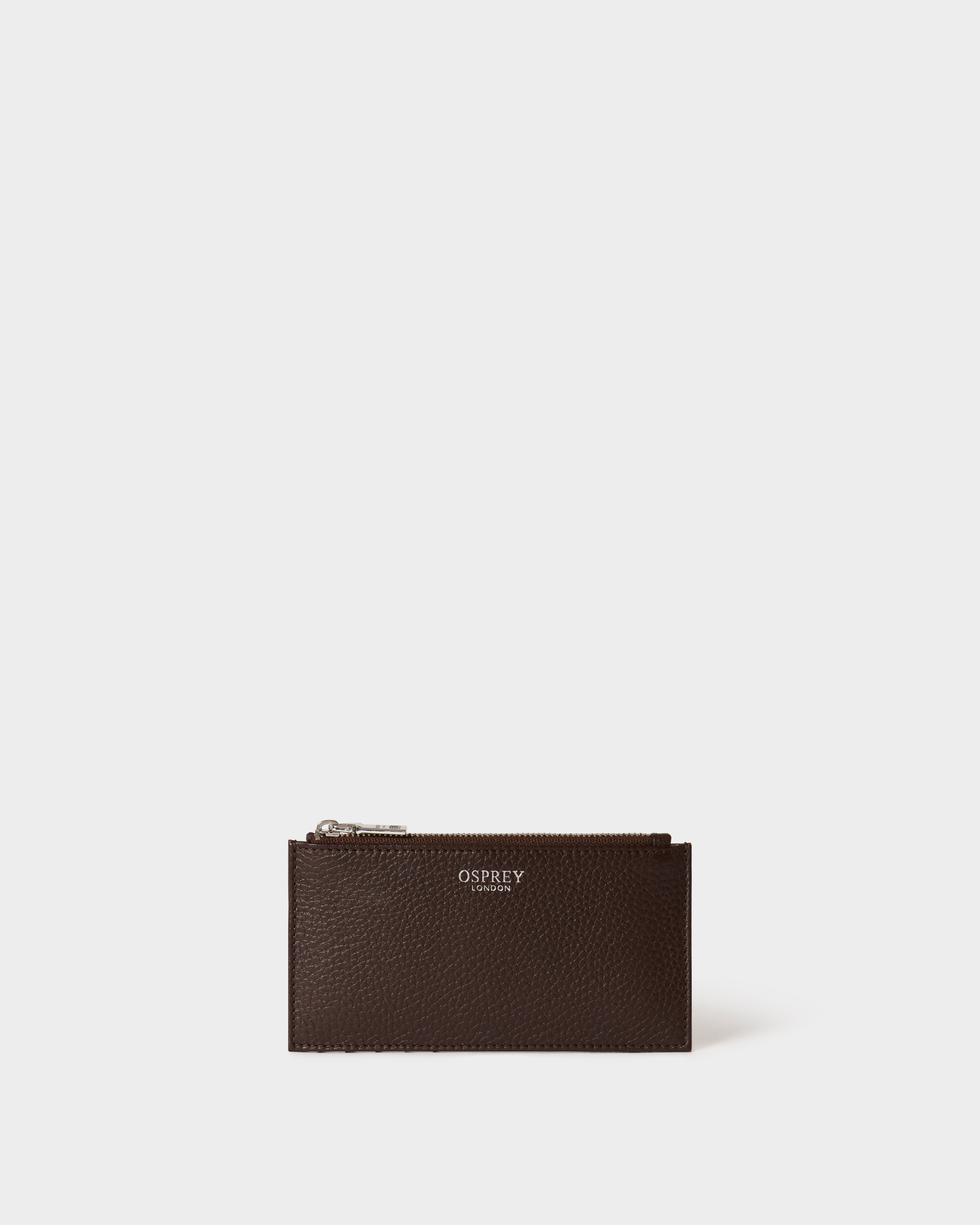 The Core Small Leather Card Pouch in Bitter Chocolate