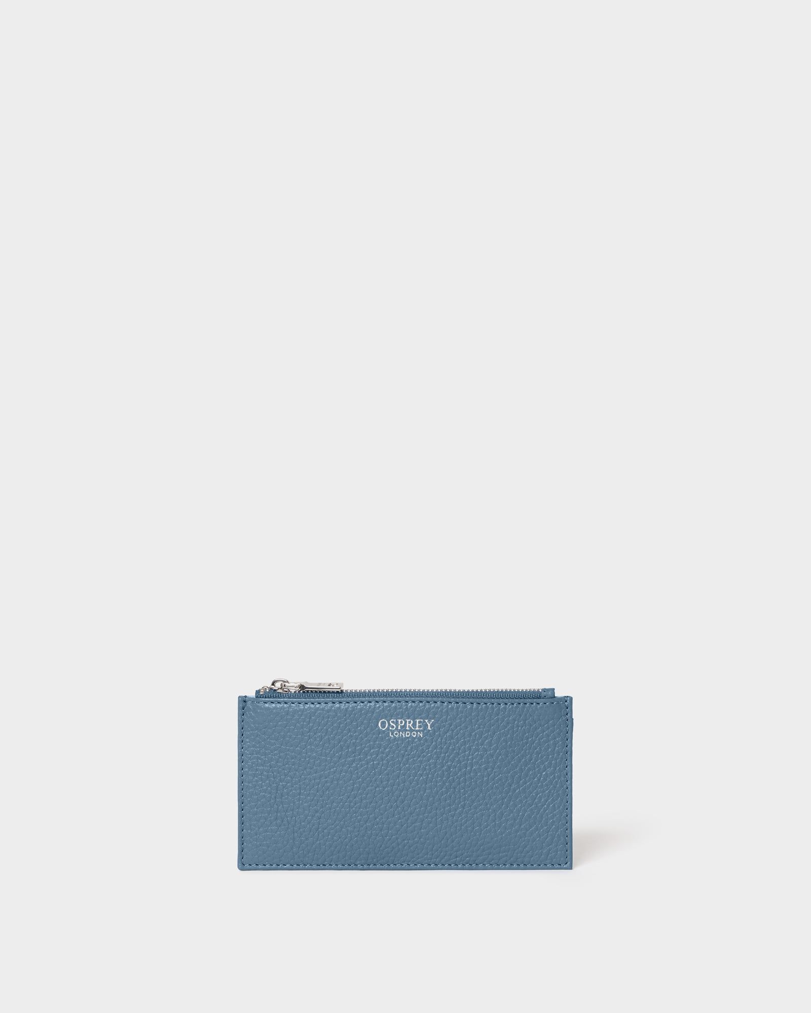 Image number 1 of The Core Small Leather Card Pouch in Wedgewood Blue