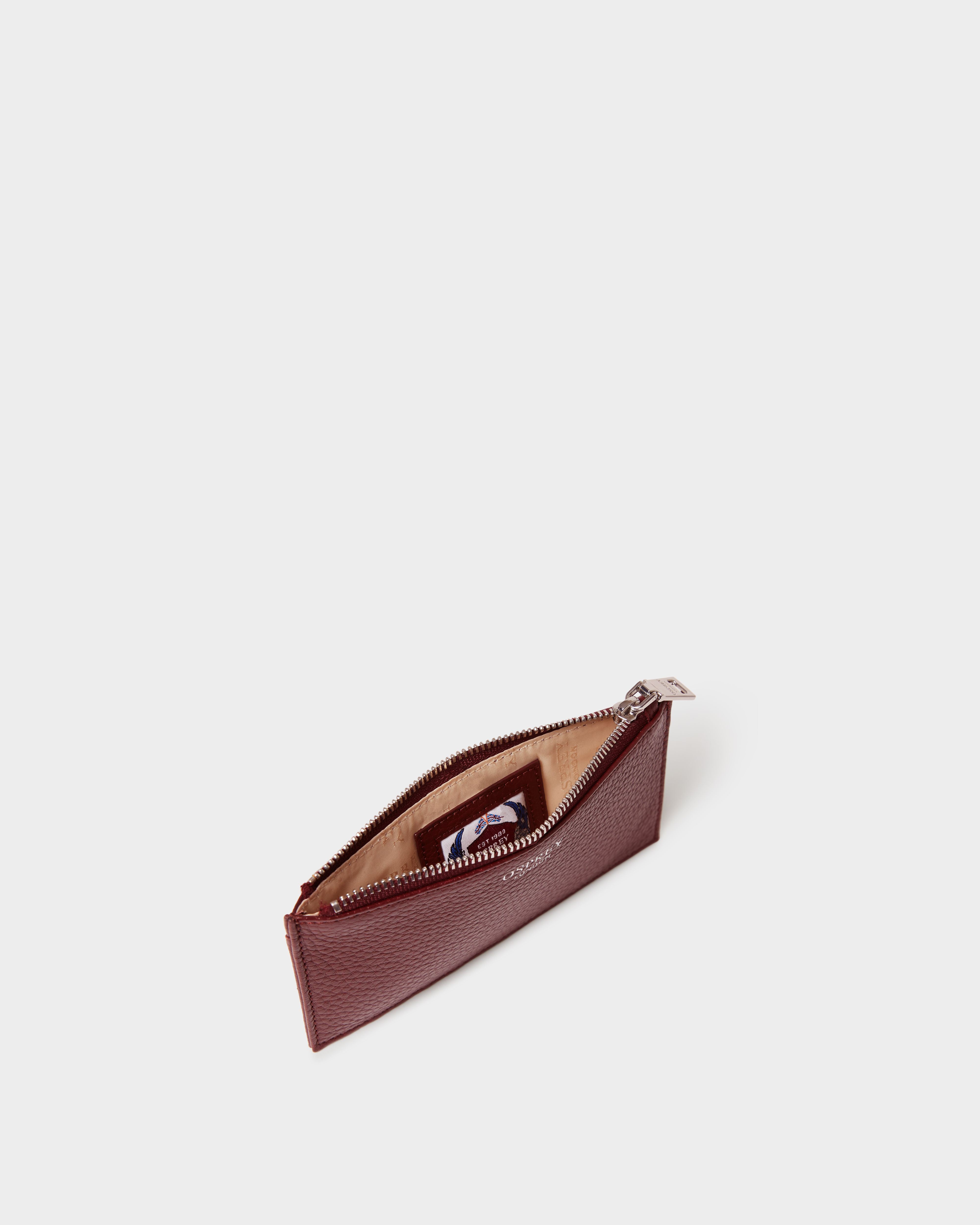 Image number 3 of The Core Small Leather Card Pouch in Merlot