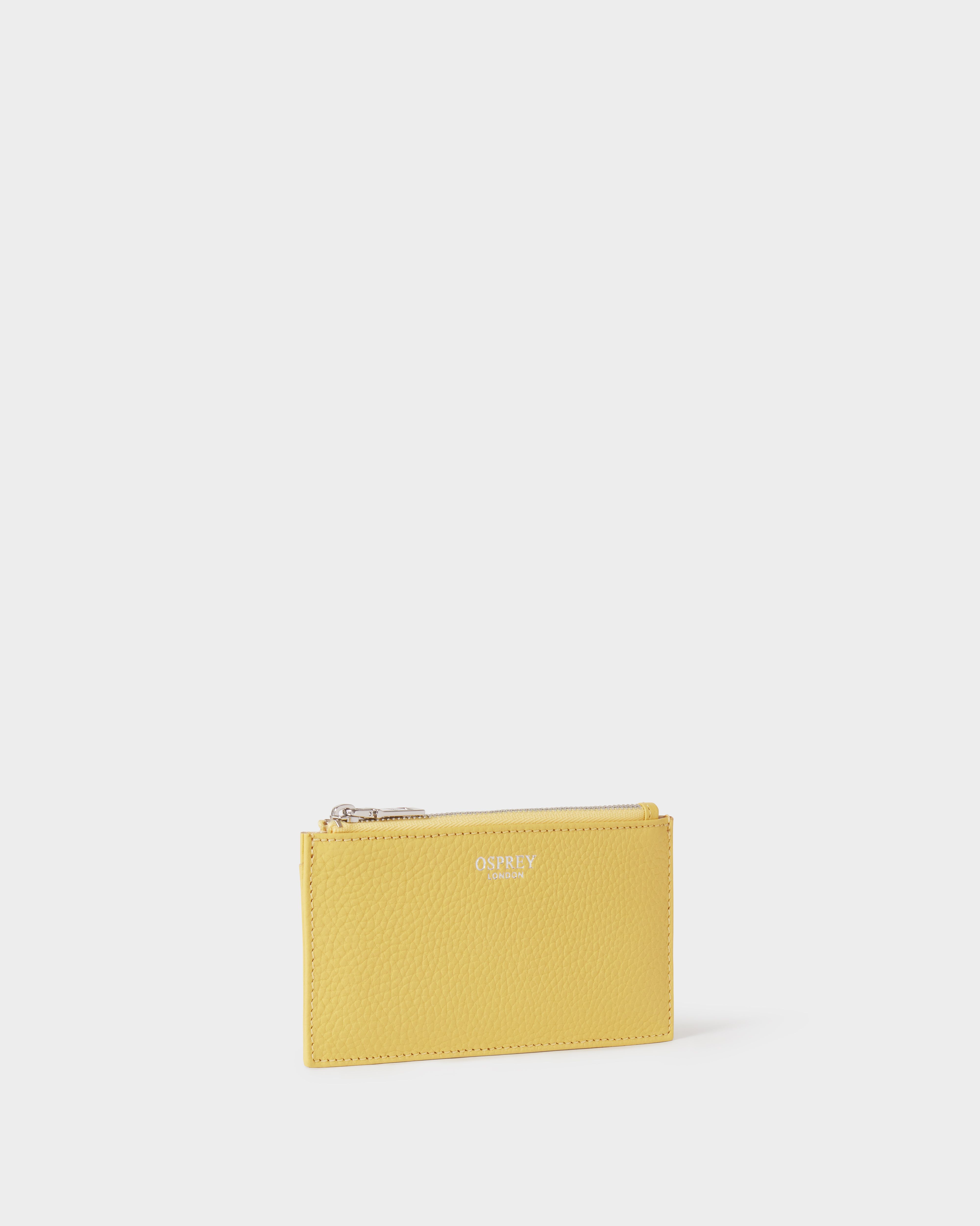 The Core Small Leather Card Pouch in Pollen