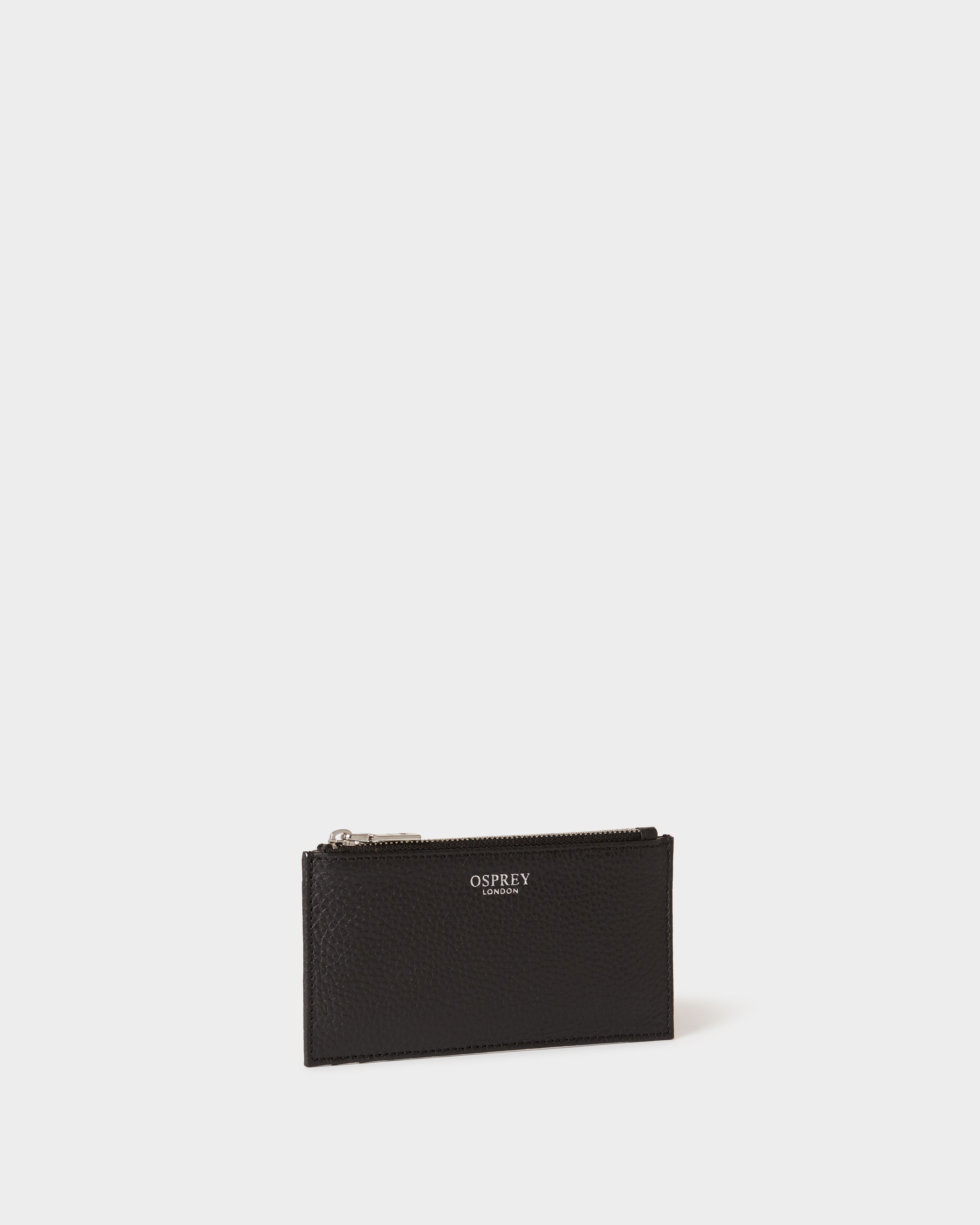 Image number 2 of The Core Small Leather Card Pouch in Black