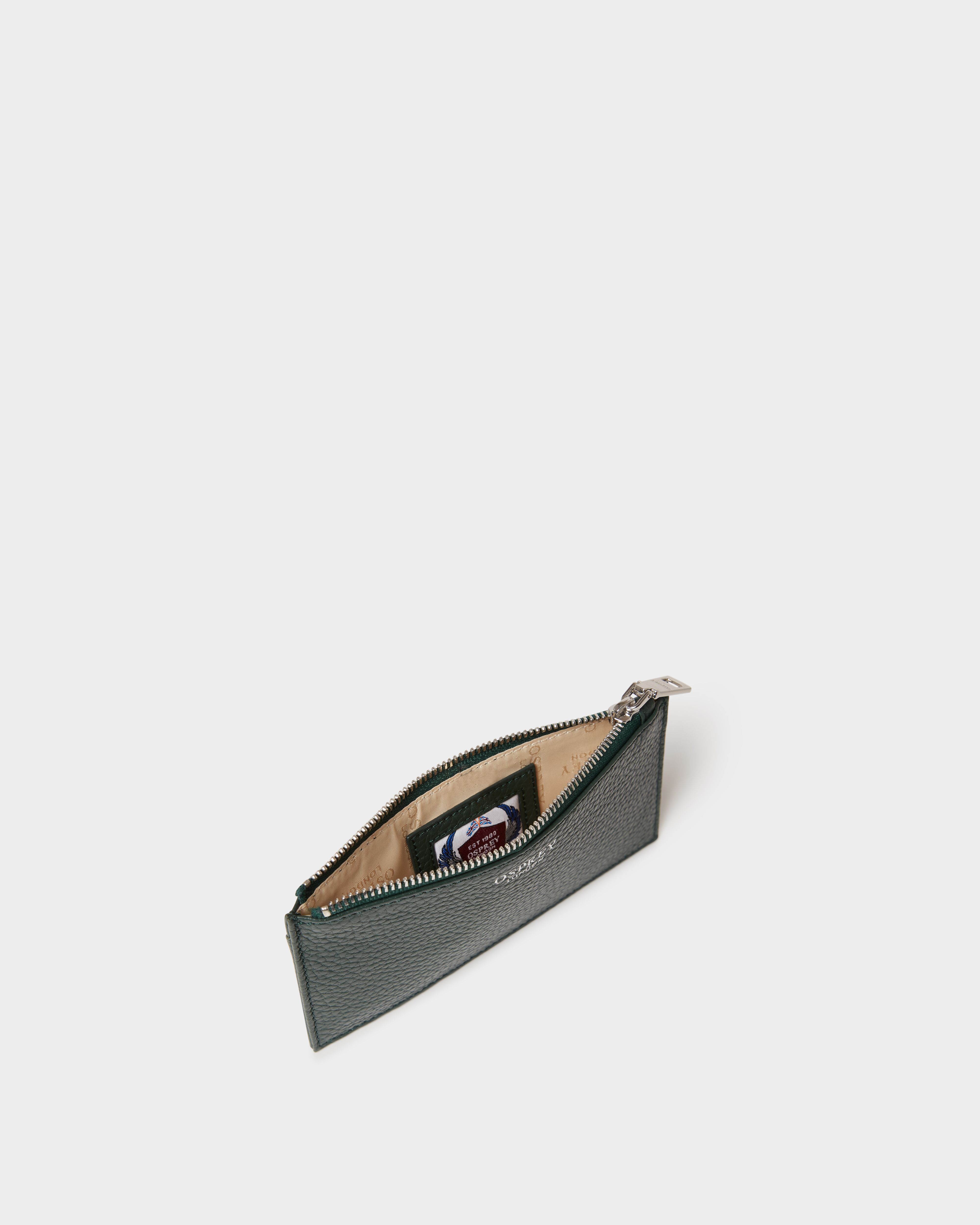 Image number 3 of The Core Small Leather Card Pouch in Forest