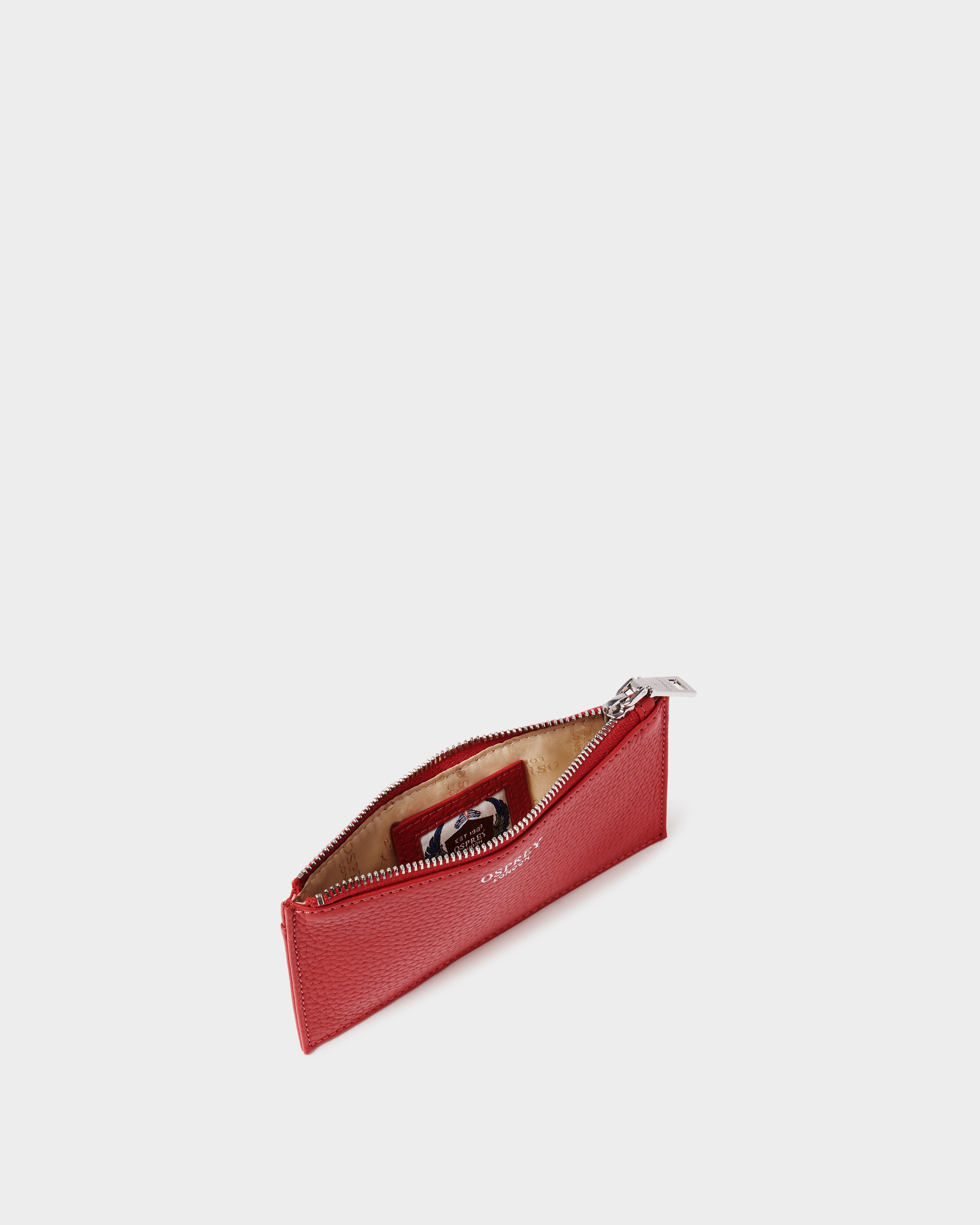 Image number 3 of The Core Small Leather Card Pouch in Rosewood