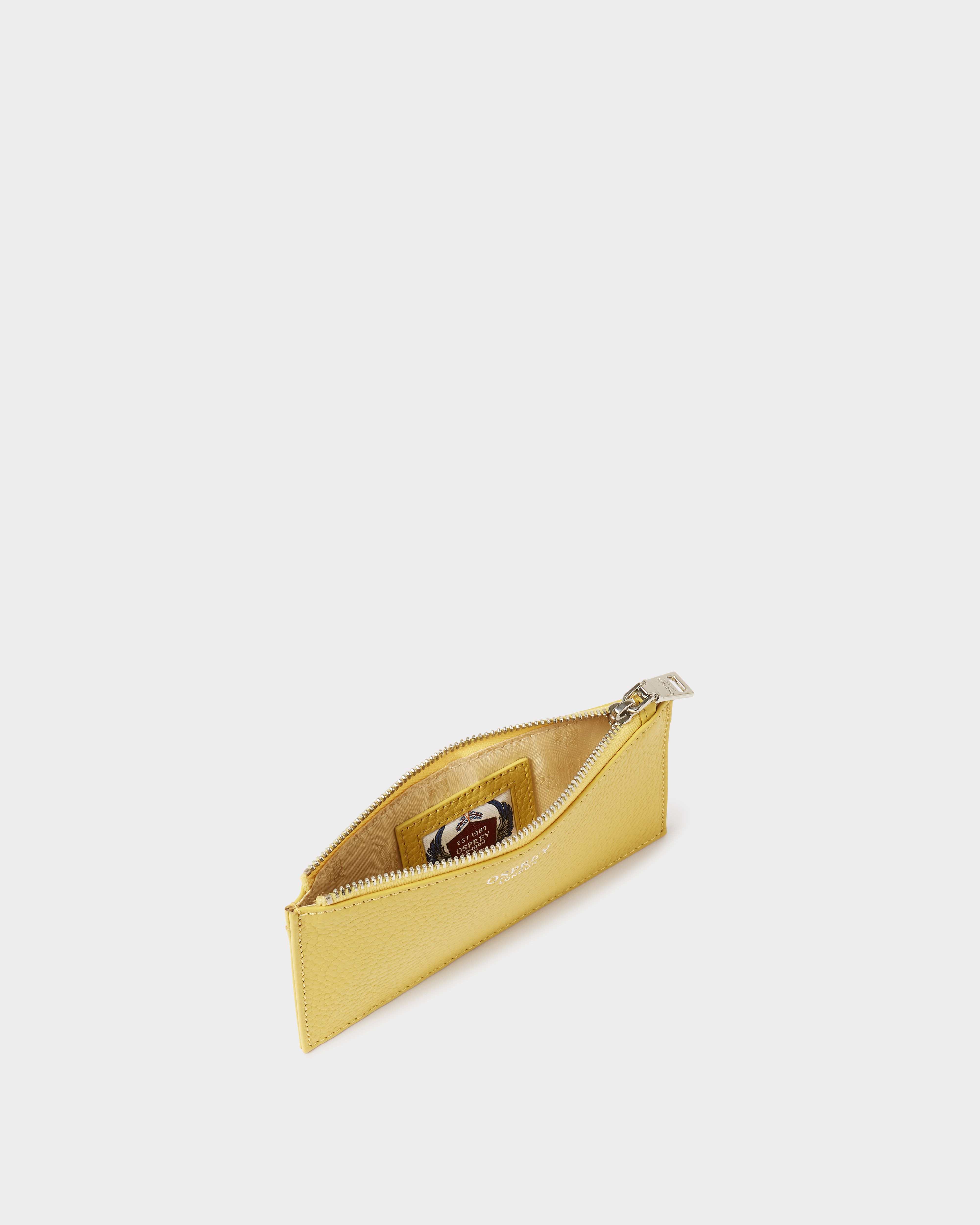 Image number 3 of The Core Small Leather Card Pouch in Pollen
