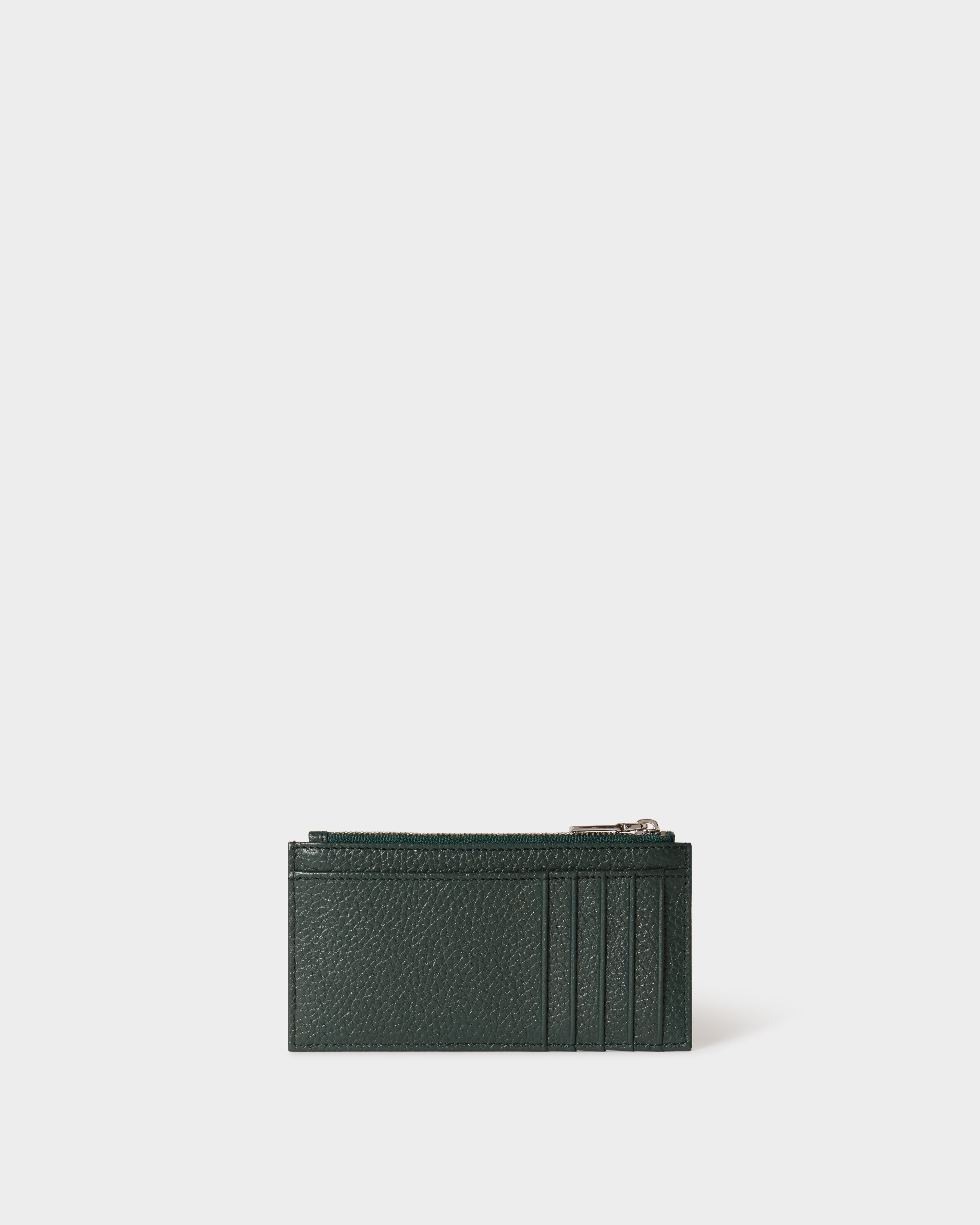 Image number 4 of The Core Small Leather Card Pouch in Forest