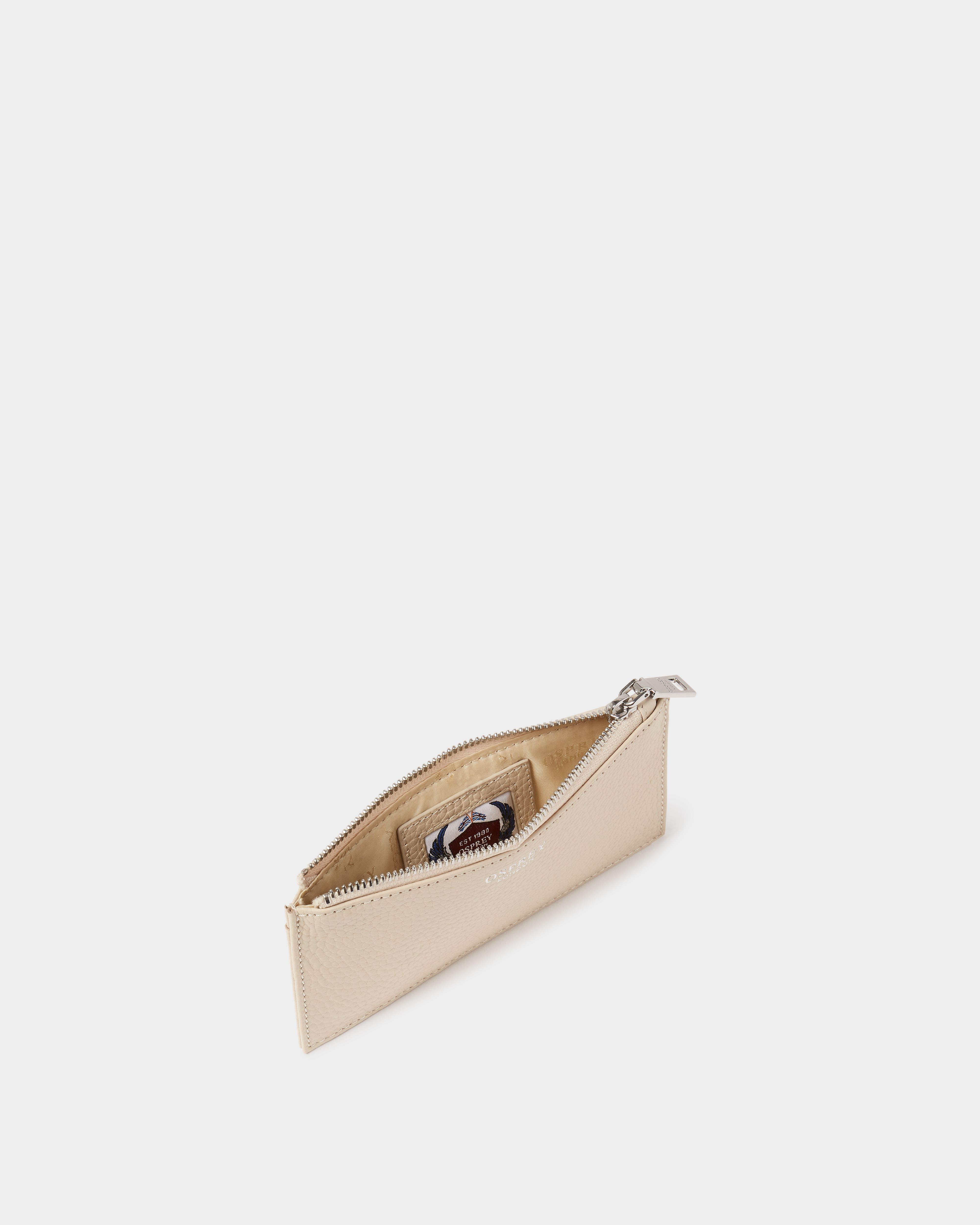 Image number 3 of The Core Small Leather Card Pouch in Dove