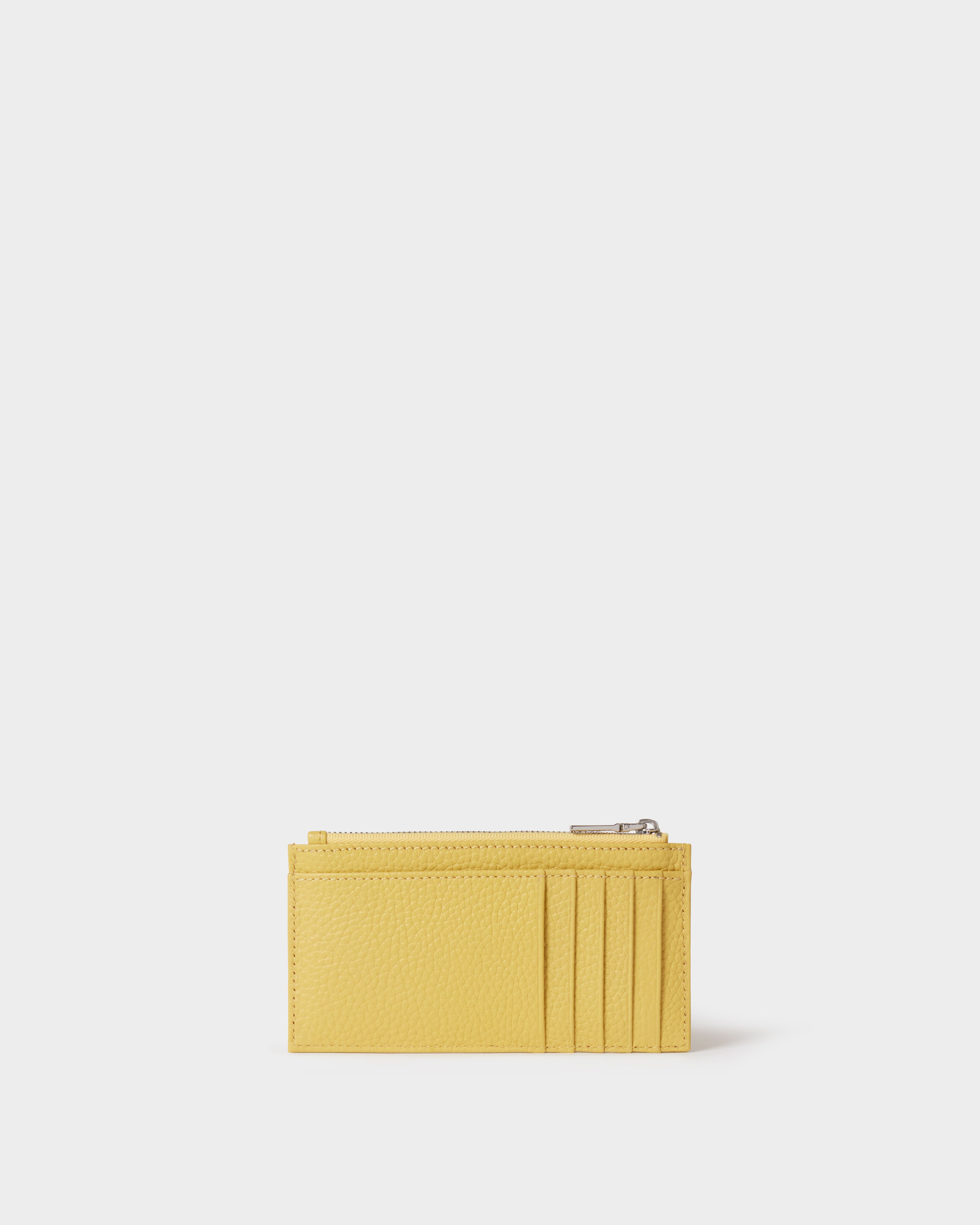 Image number 4 of The Core Small Leather Card Pouch in Pollen