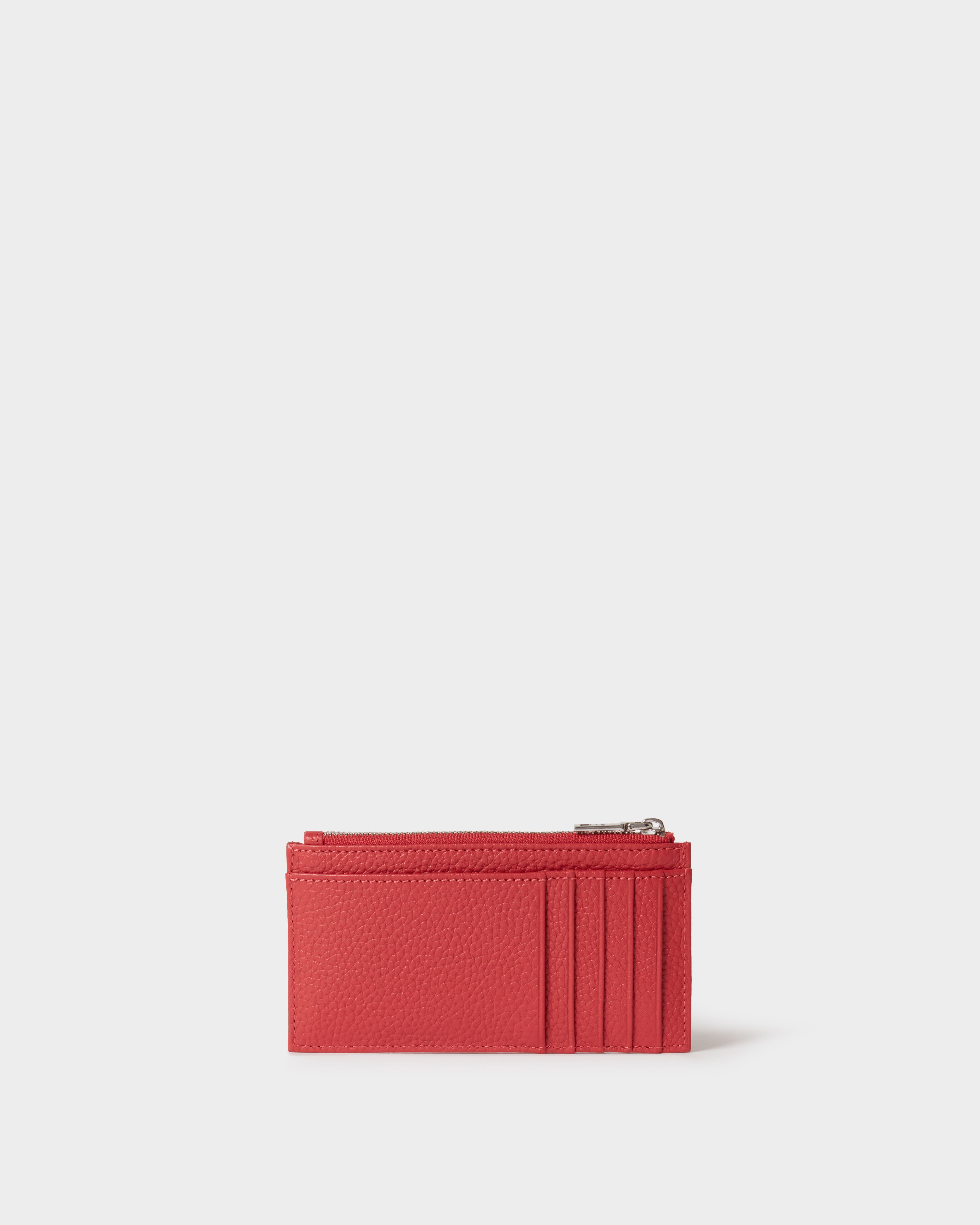 Image number 4 of The Core Small Leather Card Pouch in Rosewood