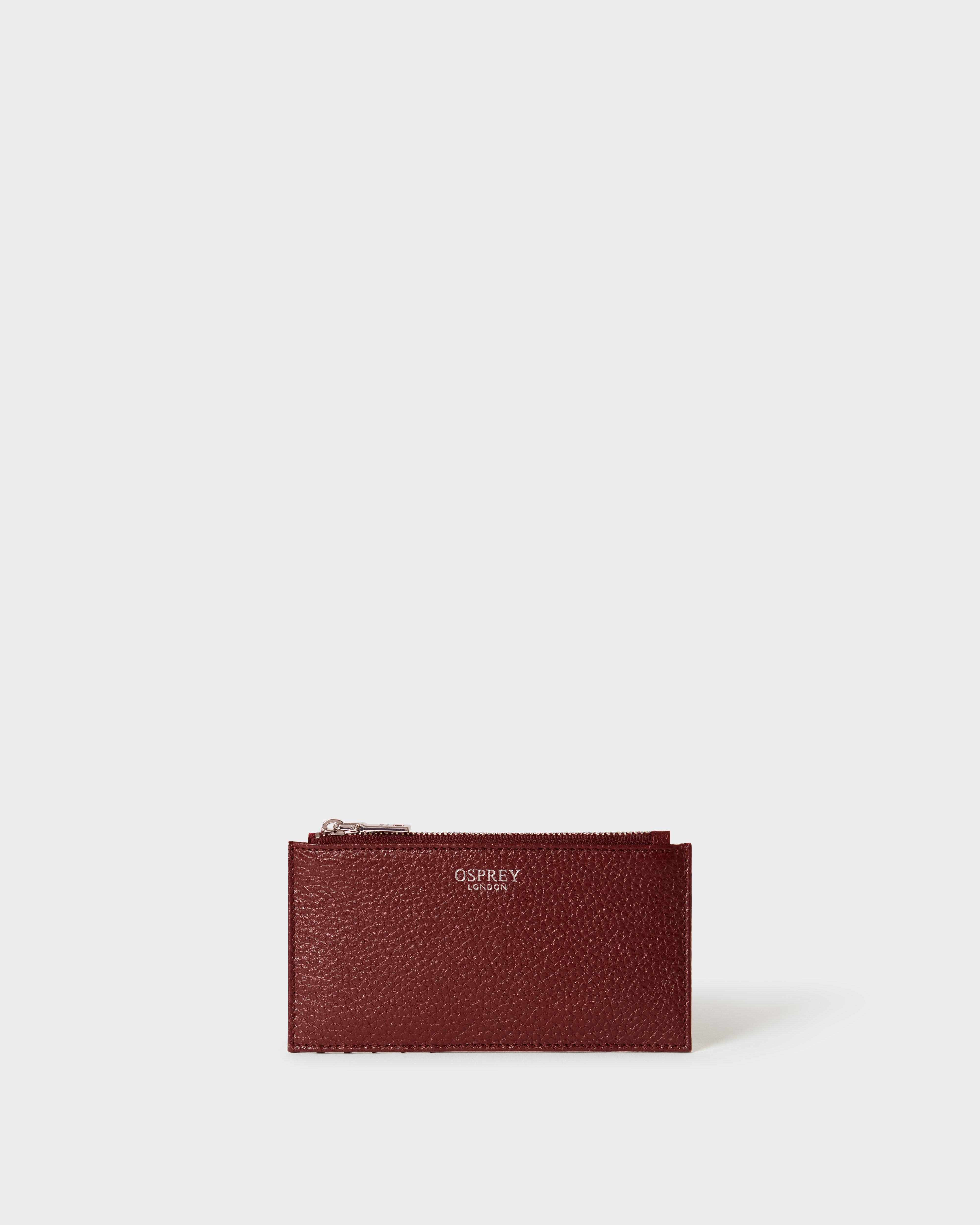 The Core Small Leather Card Pouch in Merlot