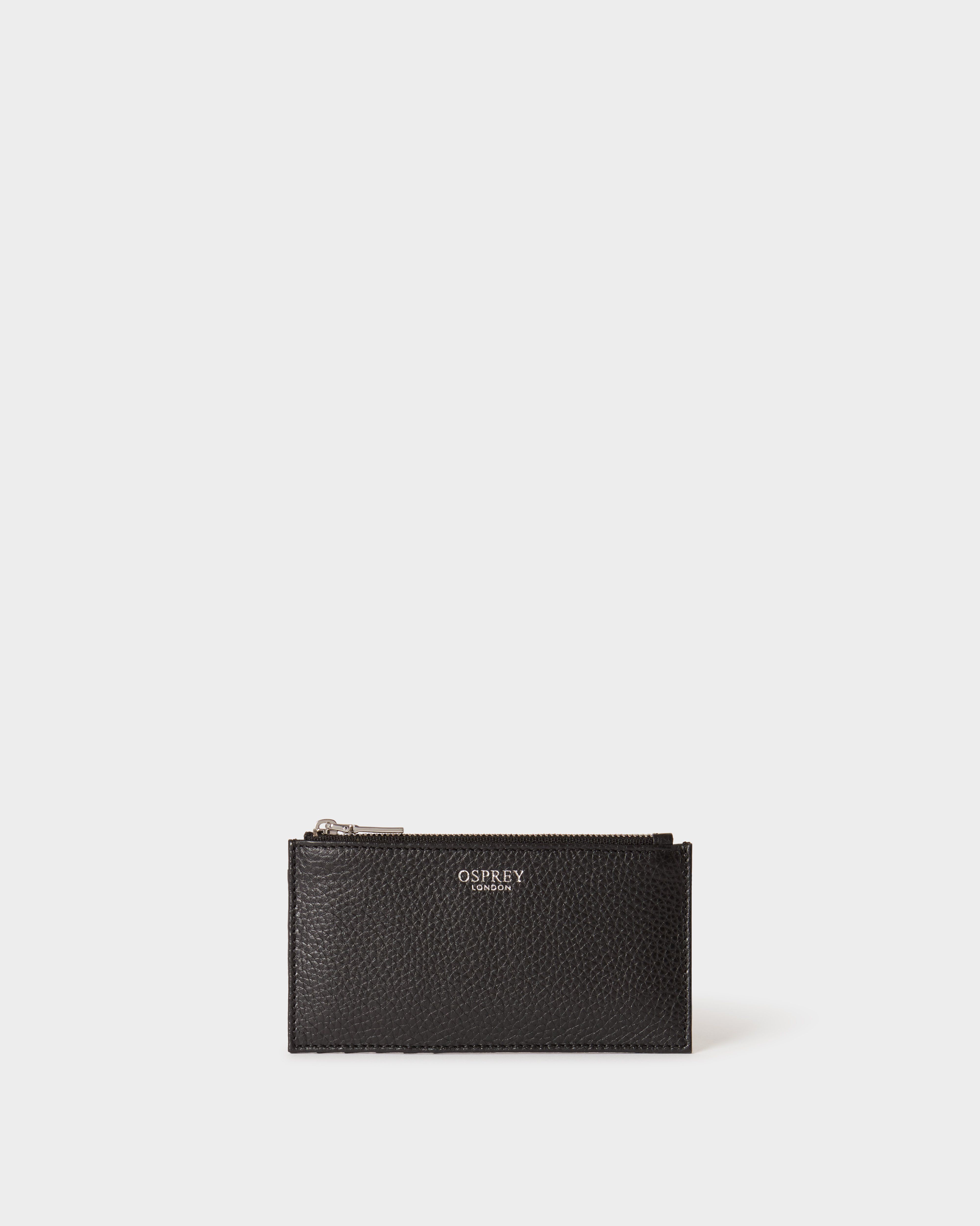 The Core Small Leather Card Pouch in Black