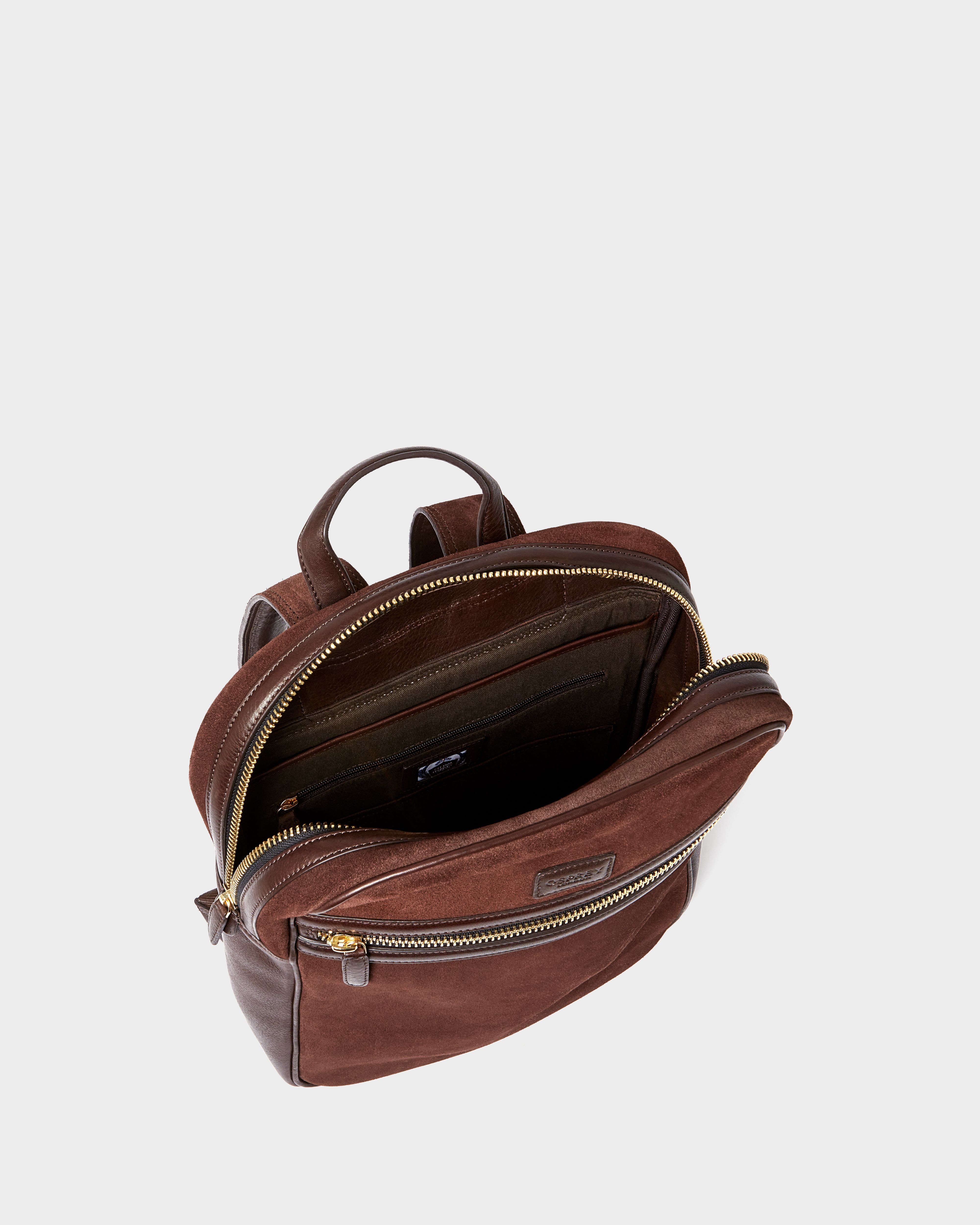 Image number 6 of The Mocha Suede Backpack in Bitter Chocolate