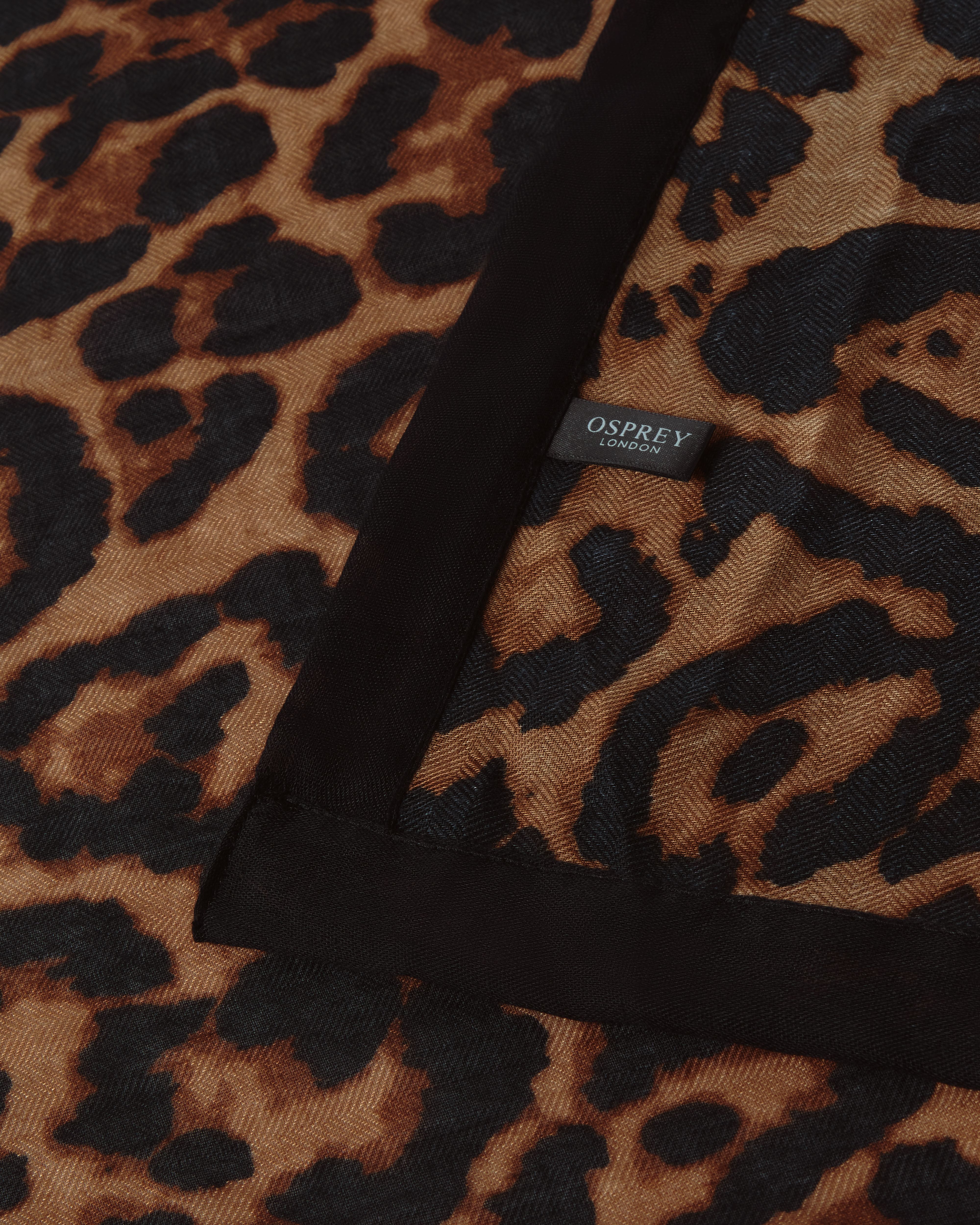 Image number 5 of The Big Cat Boxed Scarf in Black & Brown