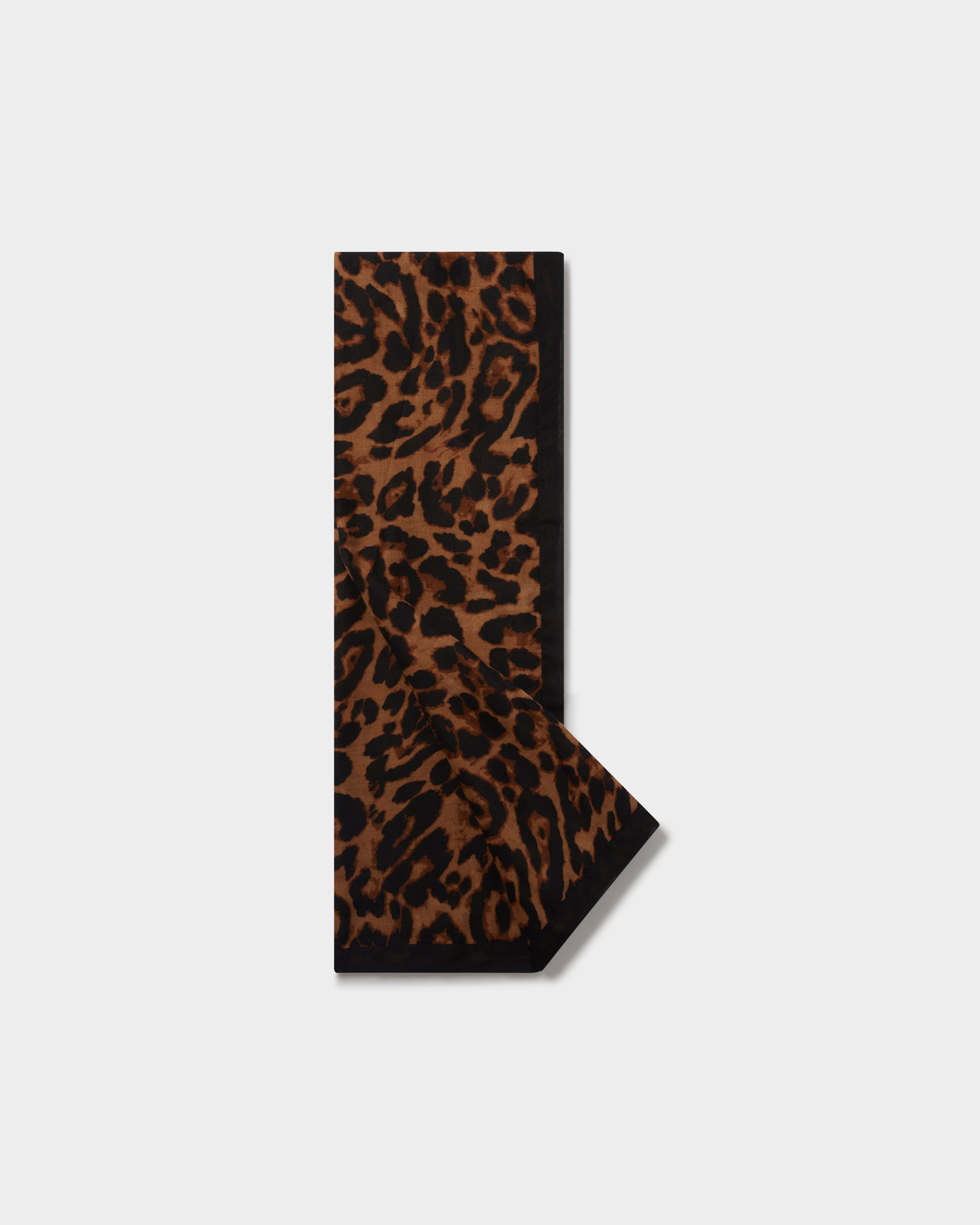 The Big Cat Boxed Scarf in Black & Brown