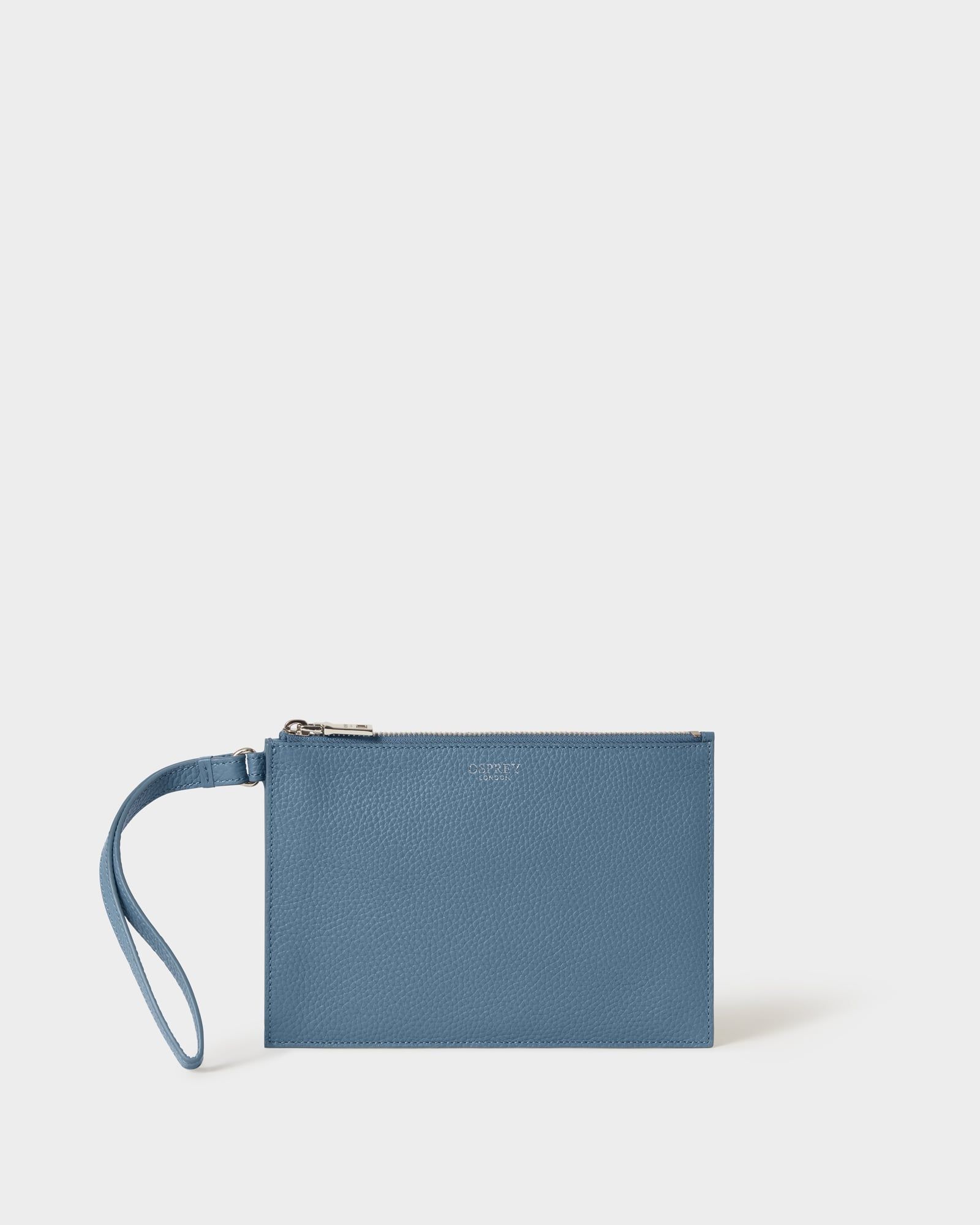 Image number 1 of The Core Large Leather Pouch in Wedgewood Blue