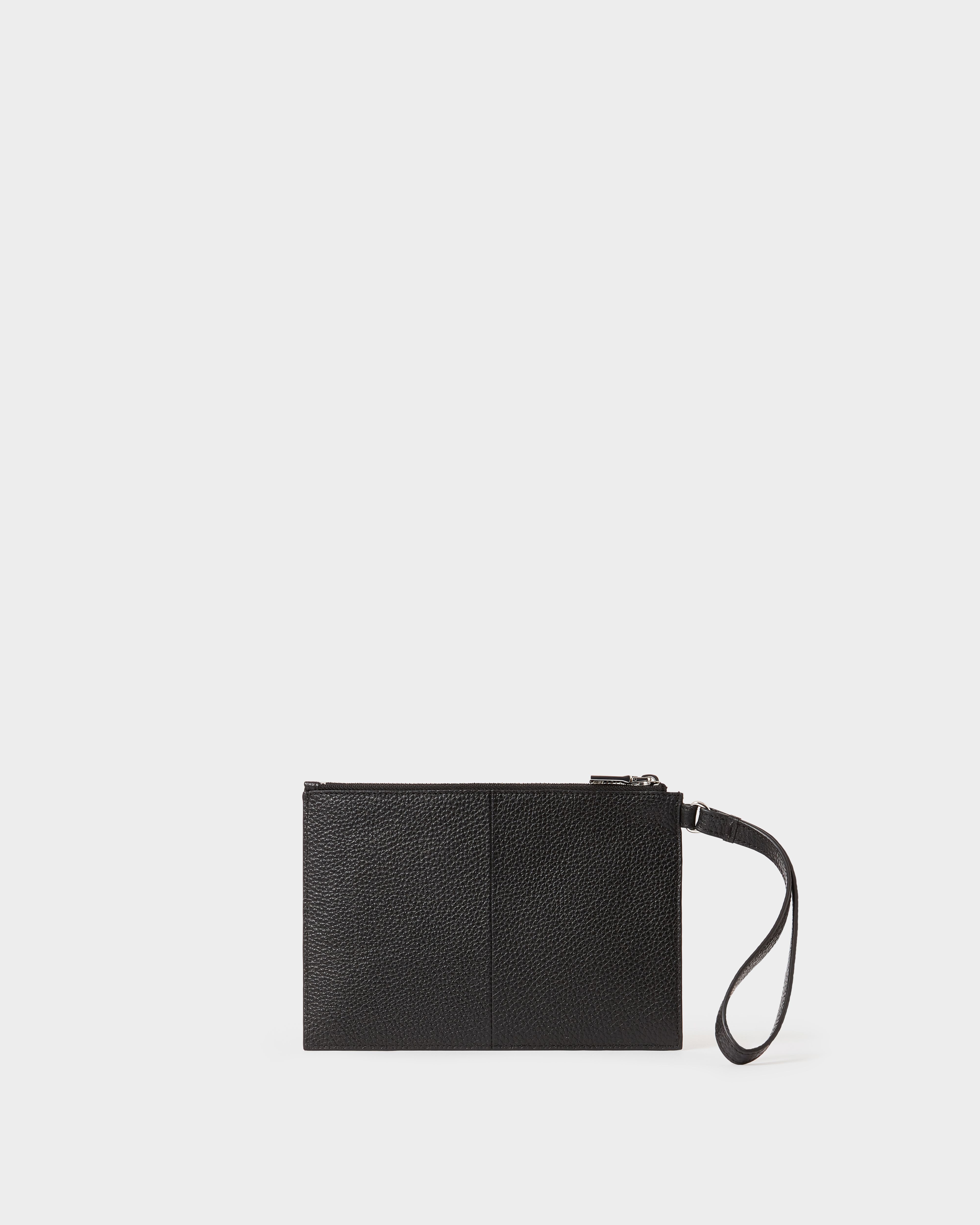 Image number 4 of The Core Large Leather Pouch in Black